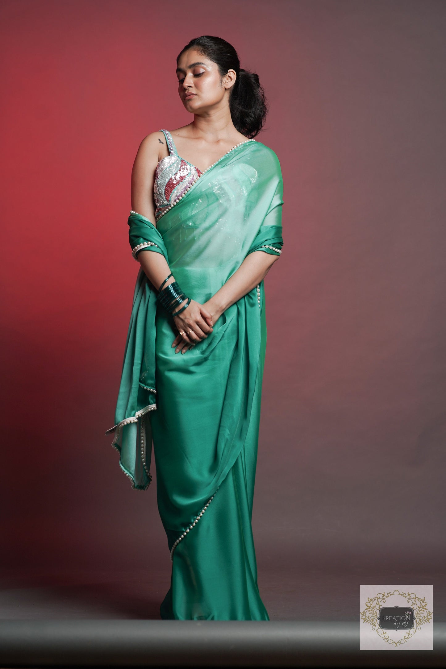 Seas The Day Cocktail Saree kreationbykj