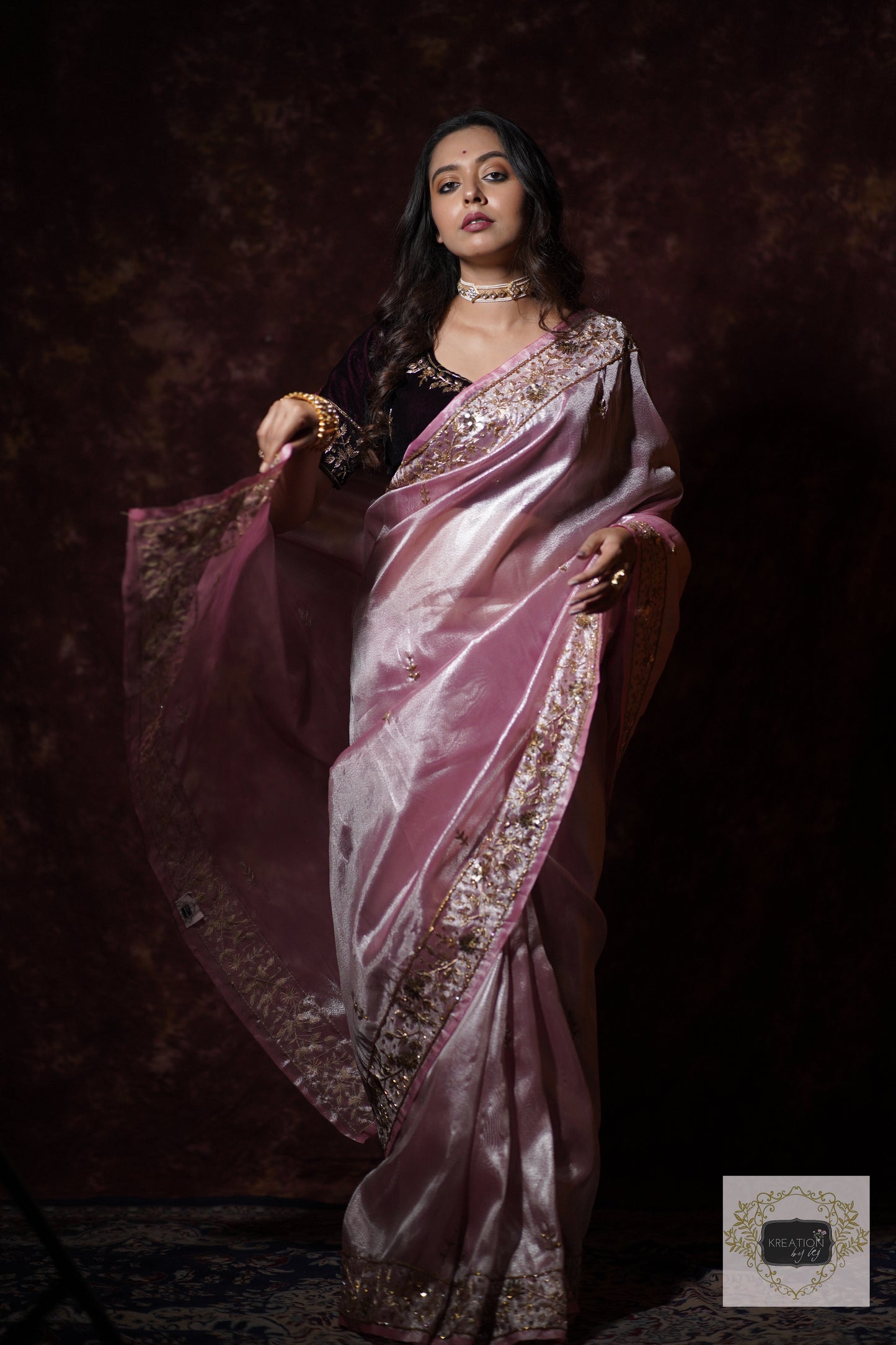 Pink Tissue Anaya Saree