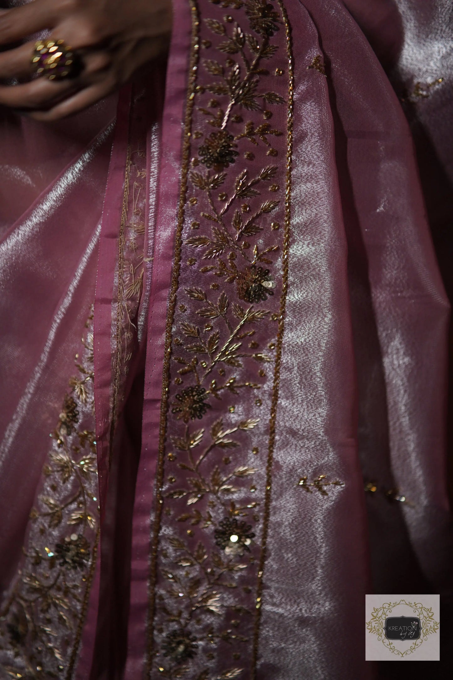 Pink Tissue Anaya Saree kreationbykj