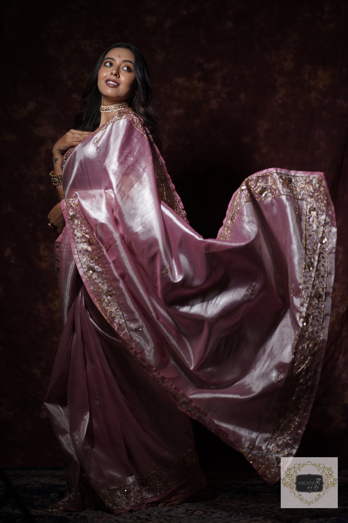 Pink Tissue Anaya Saree