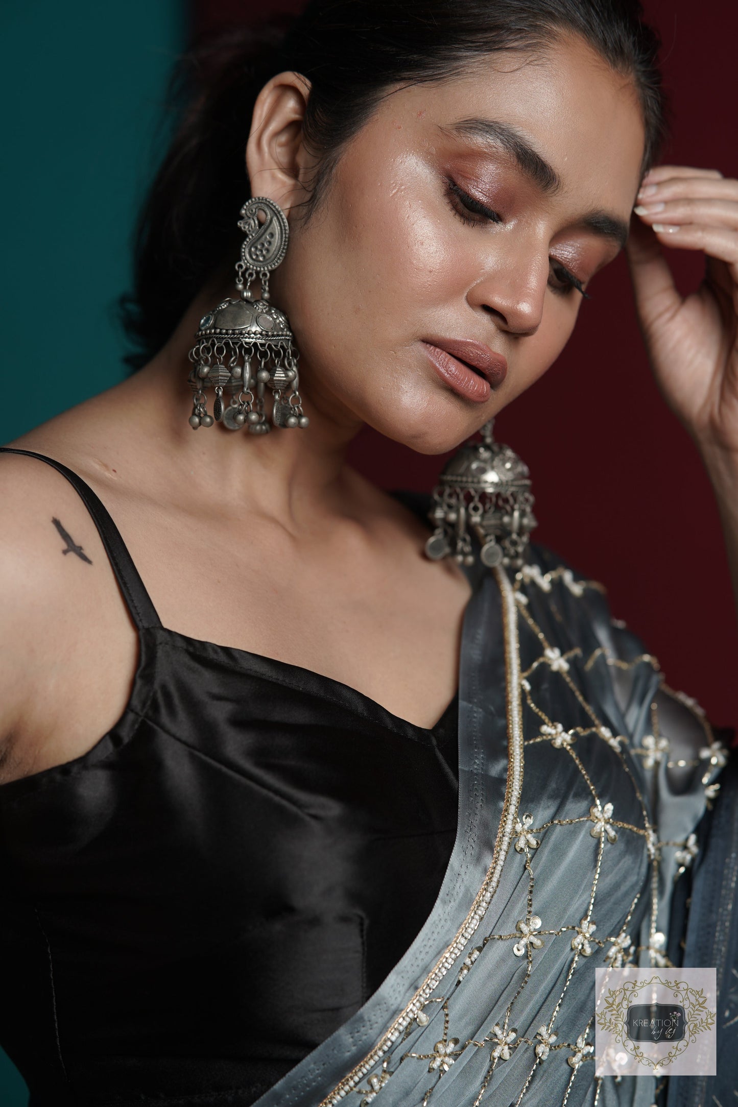 Badra Bahar Ombre Cutdana Jaal Saree kreationbykj