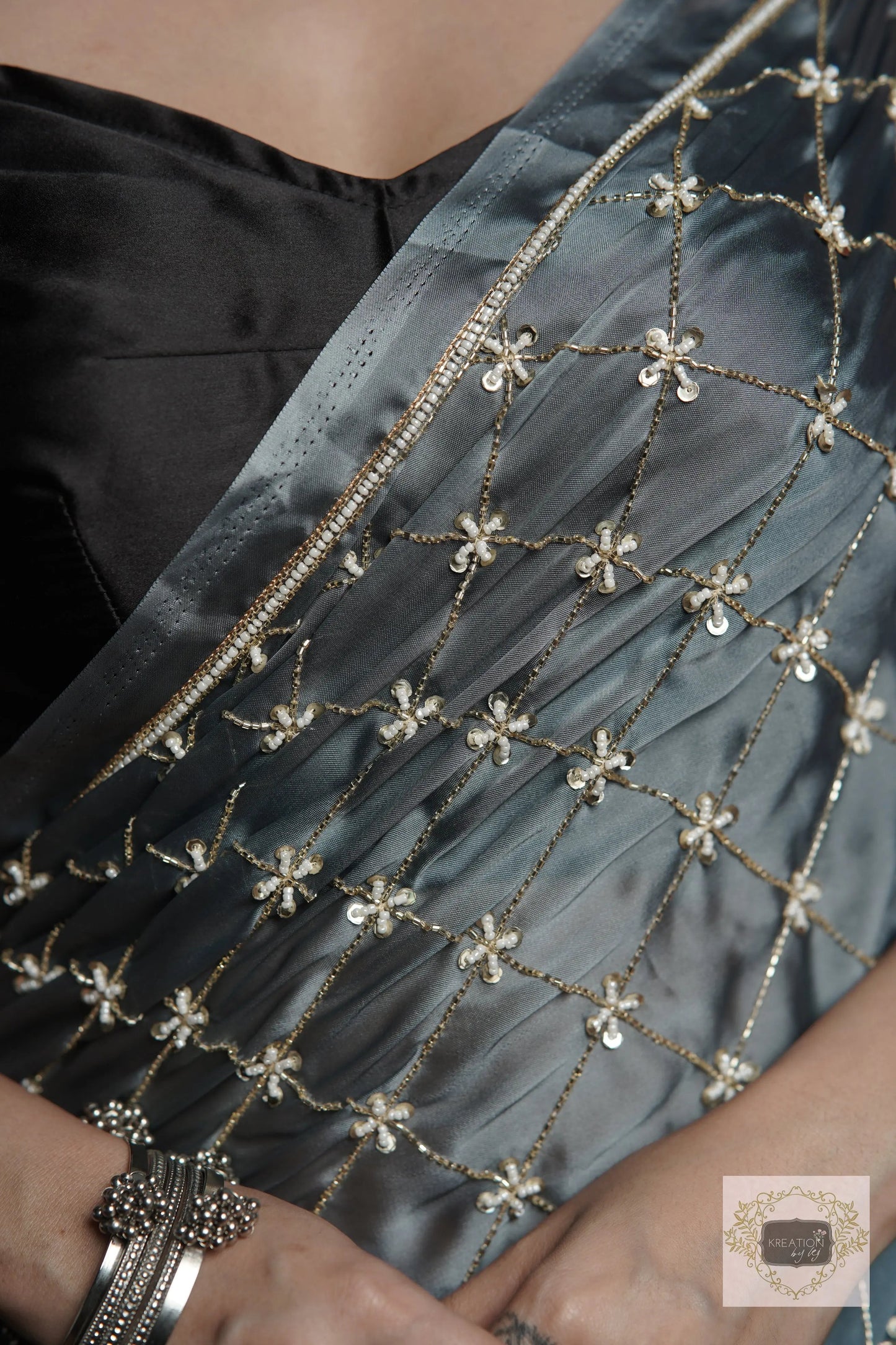 Badra Bahar Ombre Cutdana Jaal Saree kreationbykj