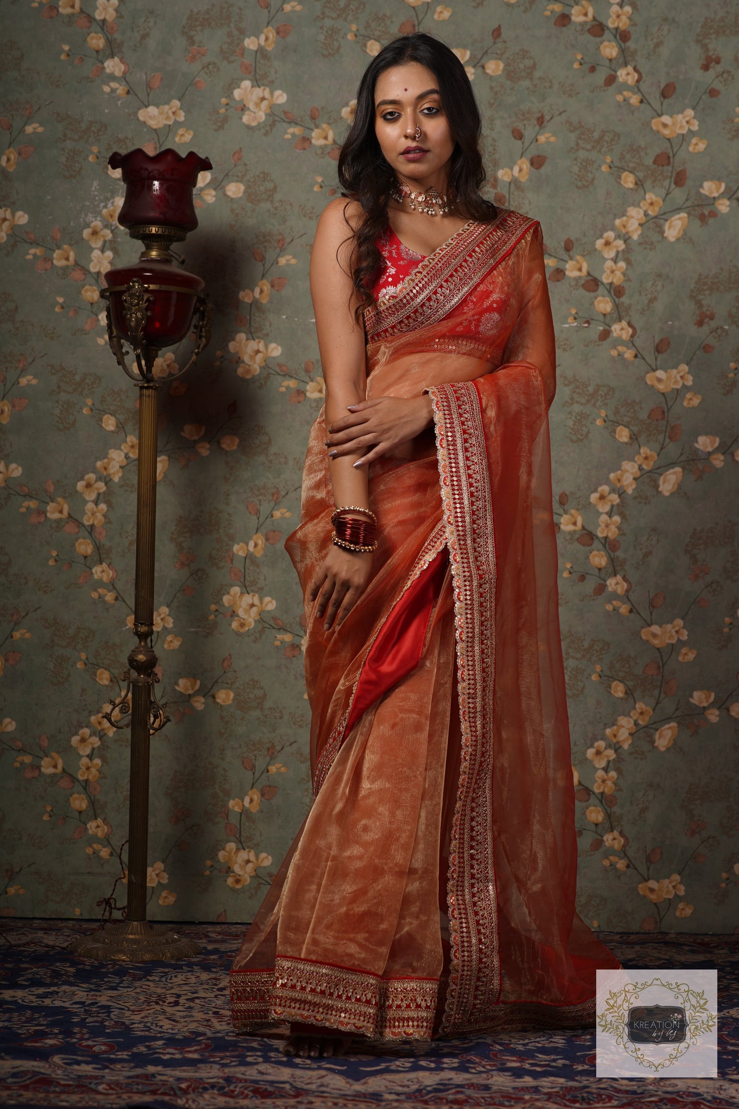 Shagun Glass Tissue Saree For Wedding kreationbykj