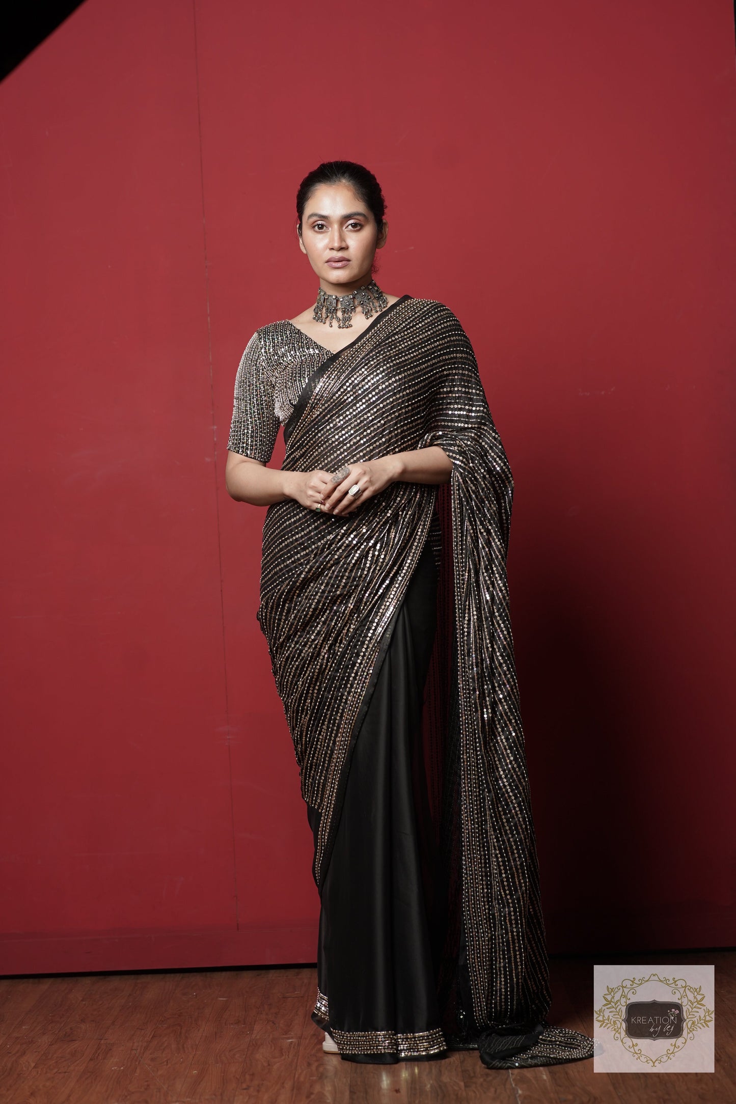 Black Chand Sifarish Saree kreationbykj