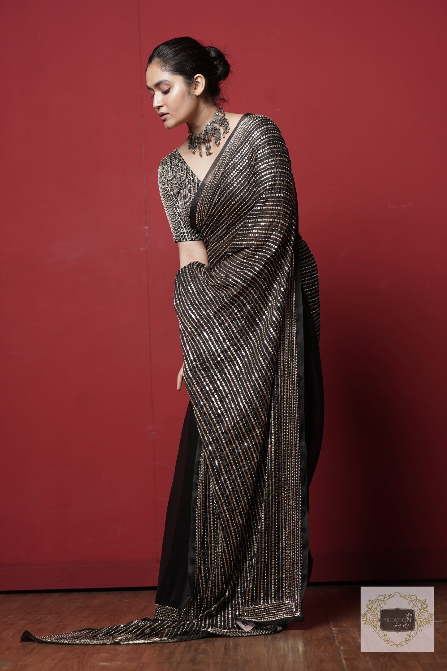 Black Chand Sifarish Saree kreationbykj