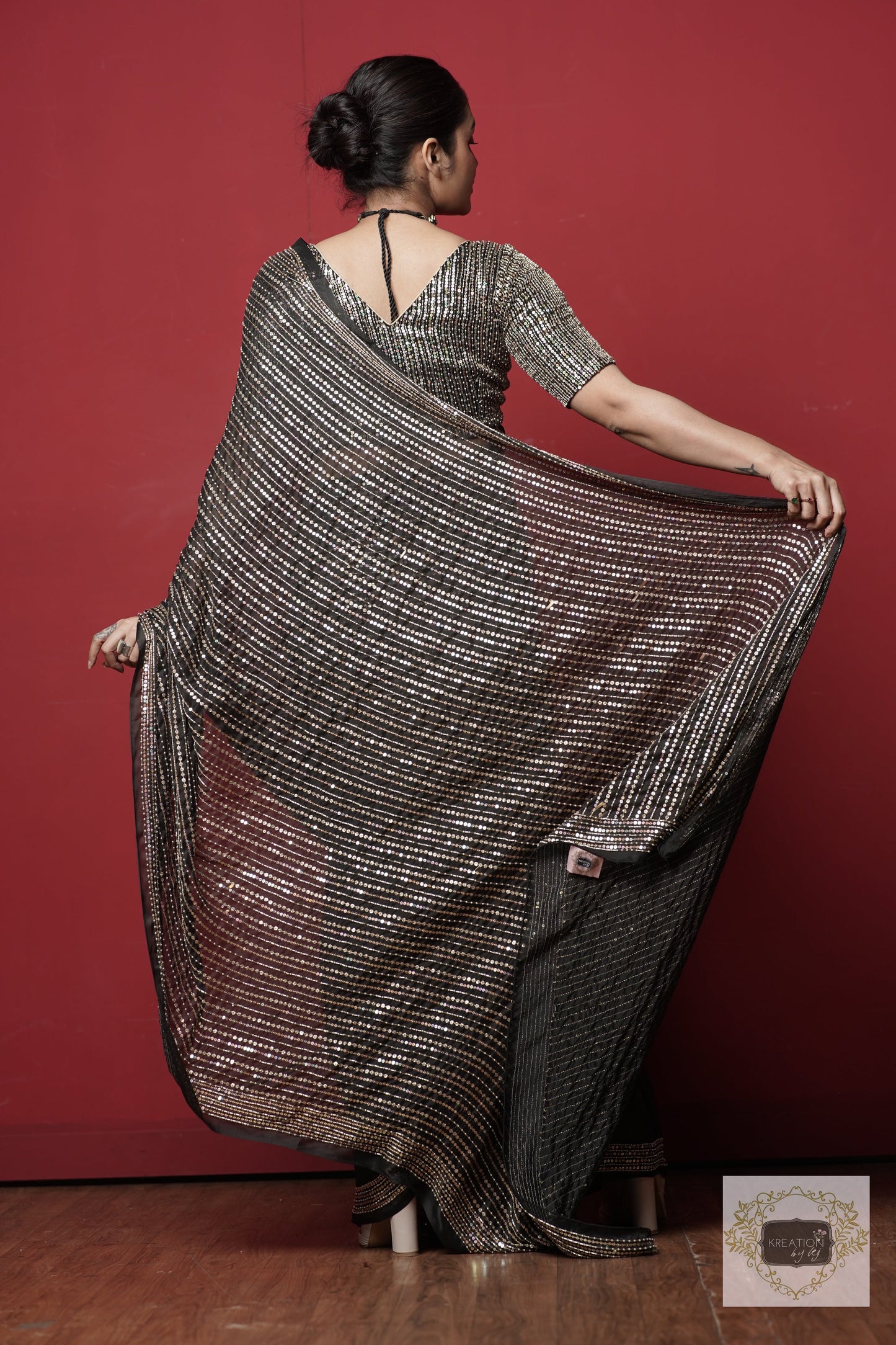 Black Chand Sifarish Saree kreationbykj