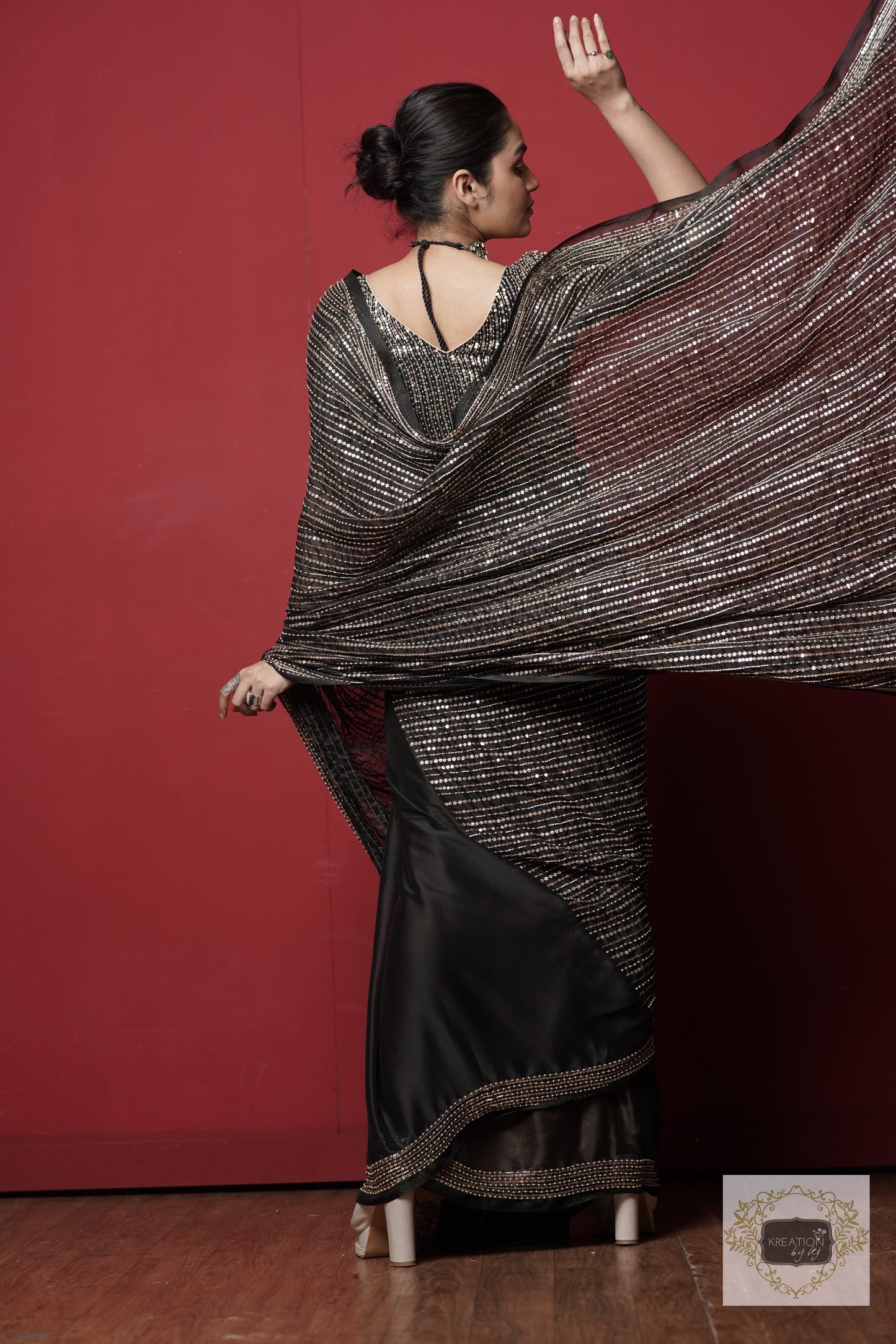 Black Chand Sifarish Saree kreationbykj