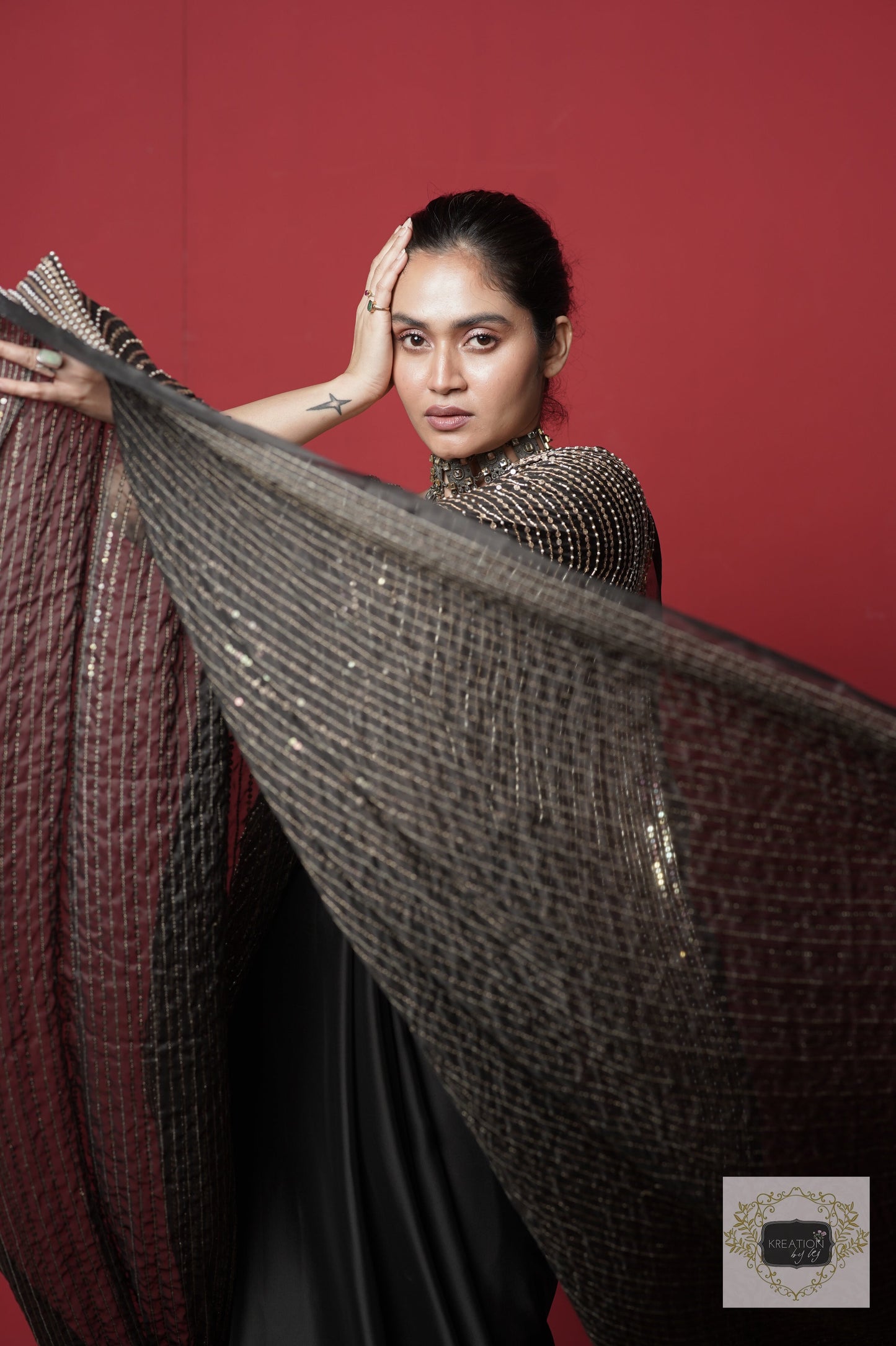 Black Chand Sifarish Saree kreationbykj