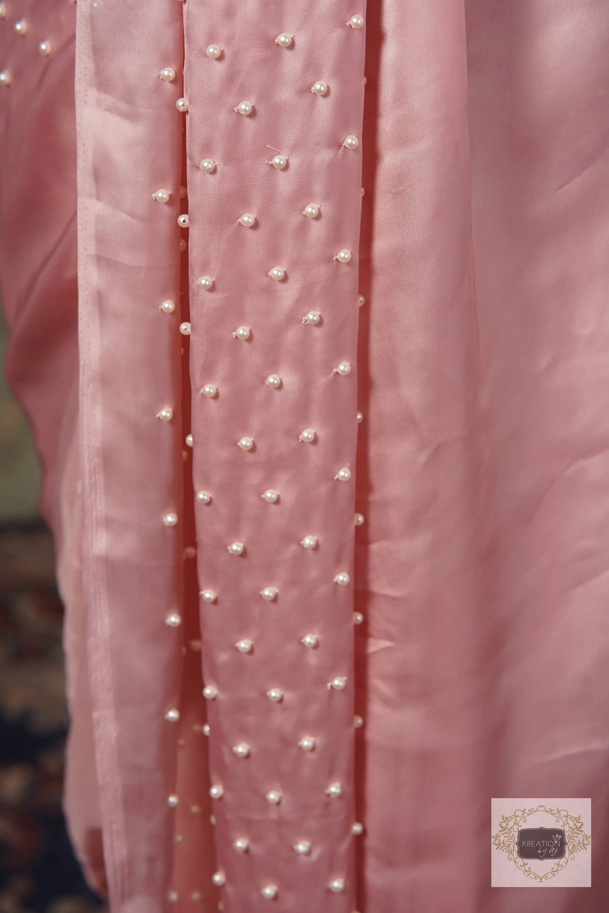 Onion Pink Pearl Paradise Saree kreationbykj
