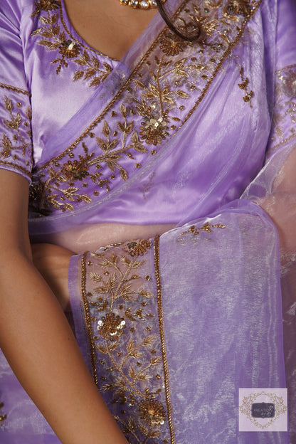Lavender Glass Tissue Anaya Saree