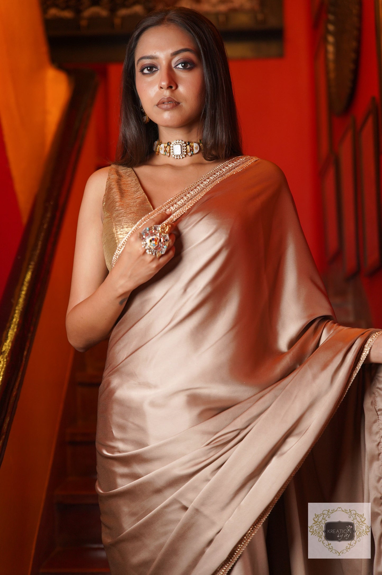 Aadya Satin Silk Saree kreationbykj