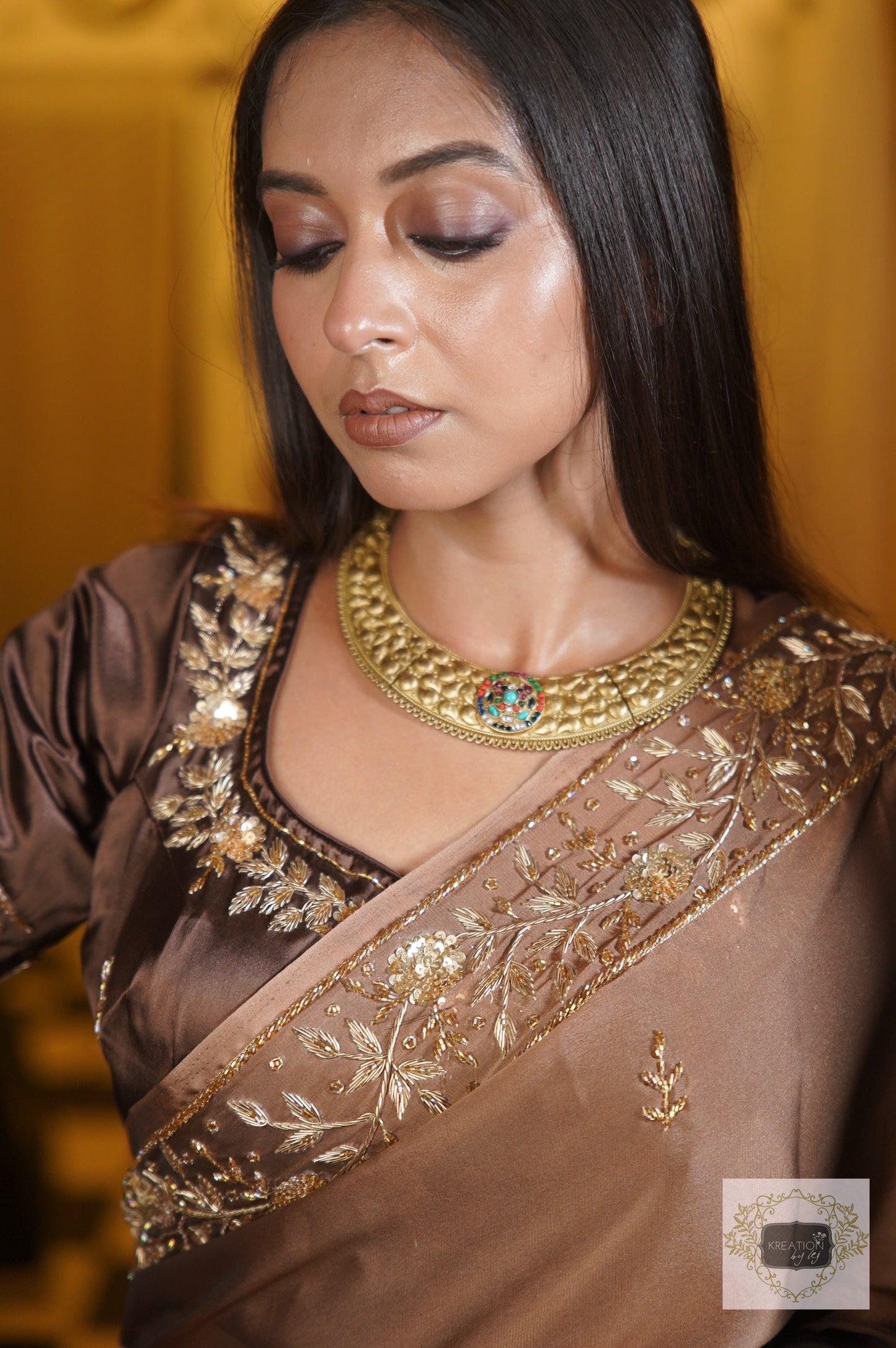 Chai Coffee Ombre Anaya Saree kreationbykj