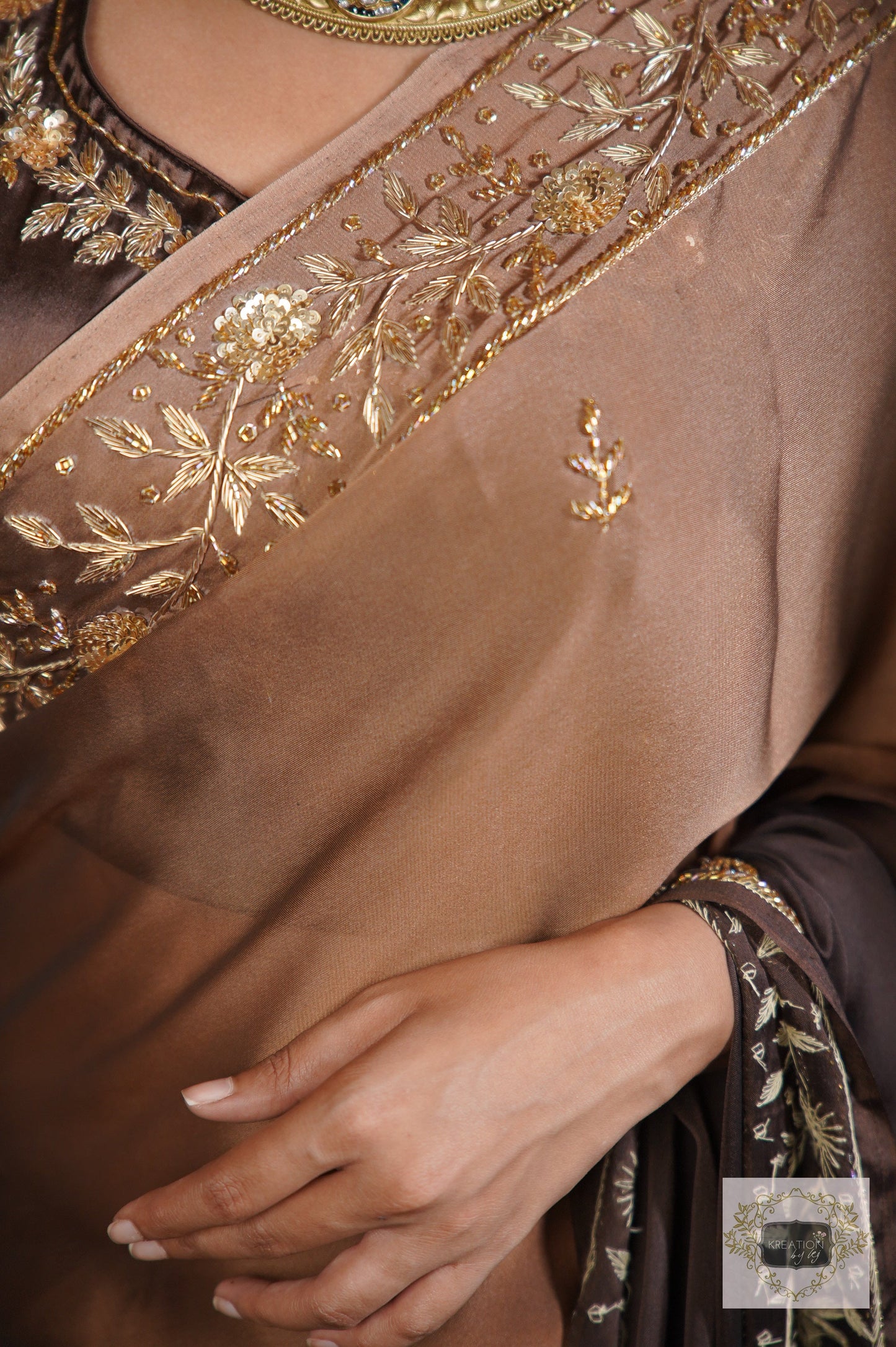 Chai Coffee Ombre Anaya Saree kreationbykj