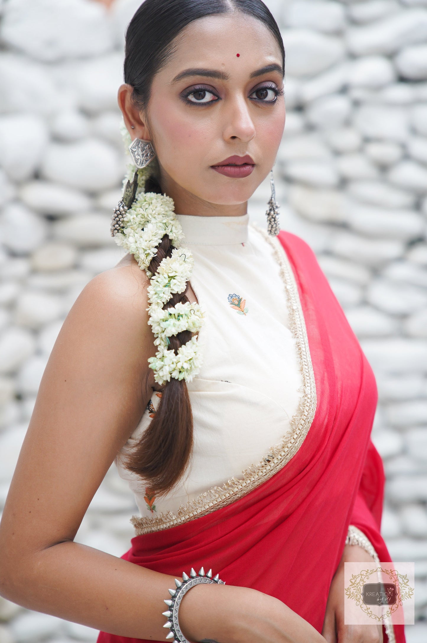 Laal Ishq Mulmul Saree kreationbykj