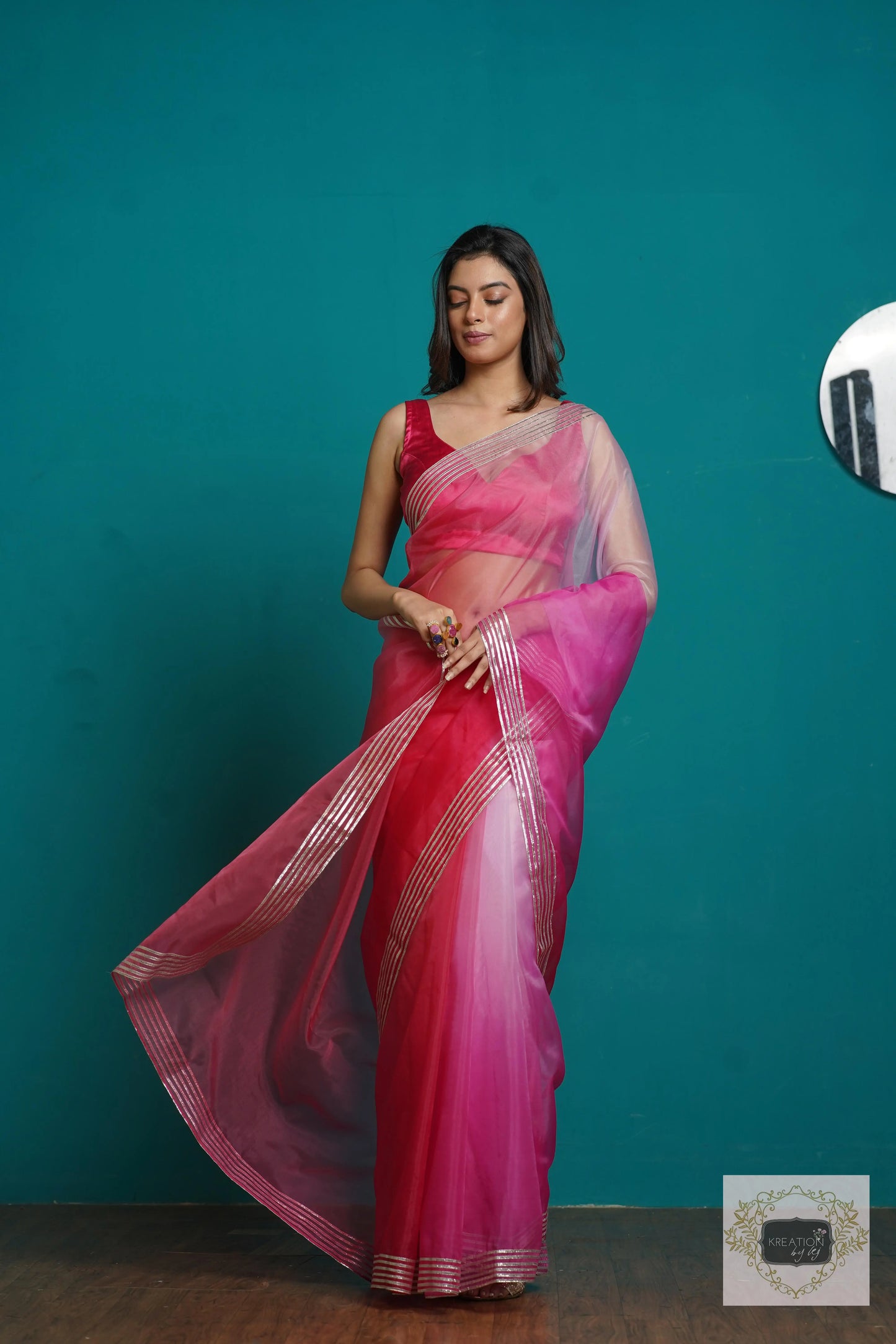 Malibu Ombré Silver Lining Saree kreationbykj