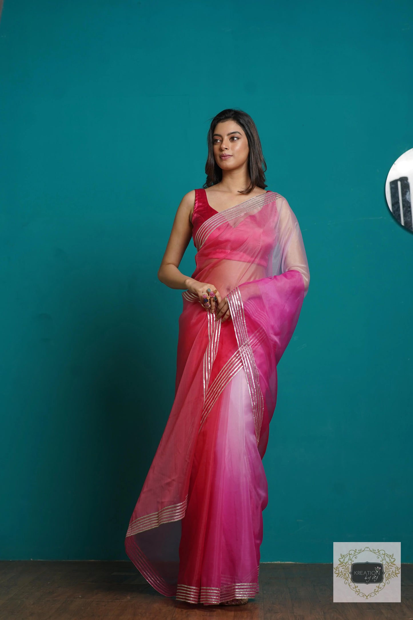 Malibu Ombré Silver Lining Saree kreationbykj