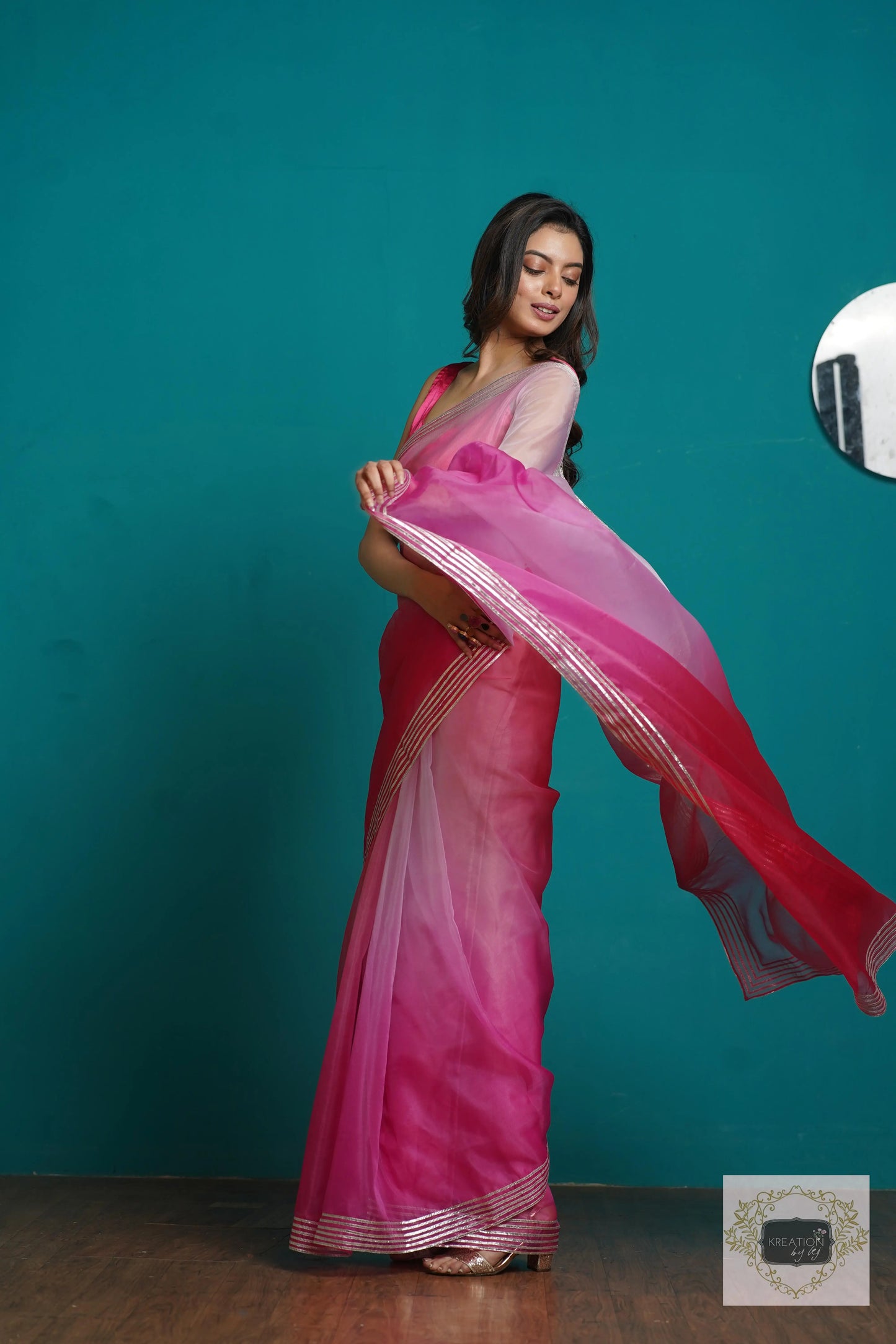 Malibu Ombré Silver Lining Saree kreationbykj