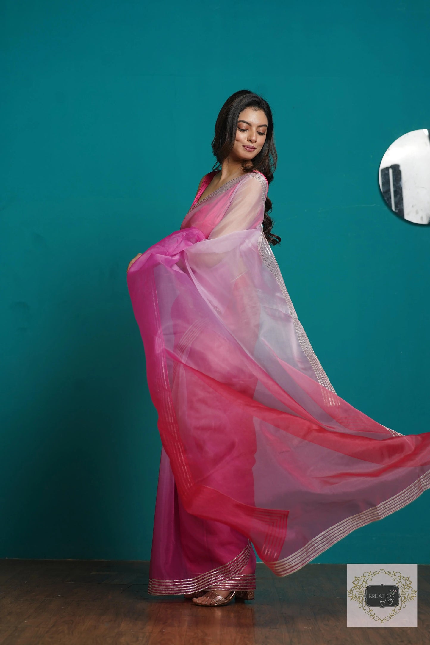 Malibu Ombré Silver Lining Saree kreationbykj