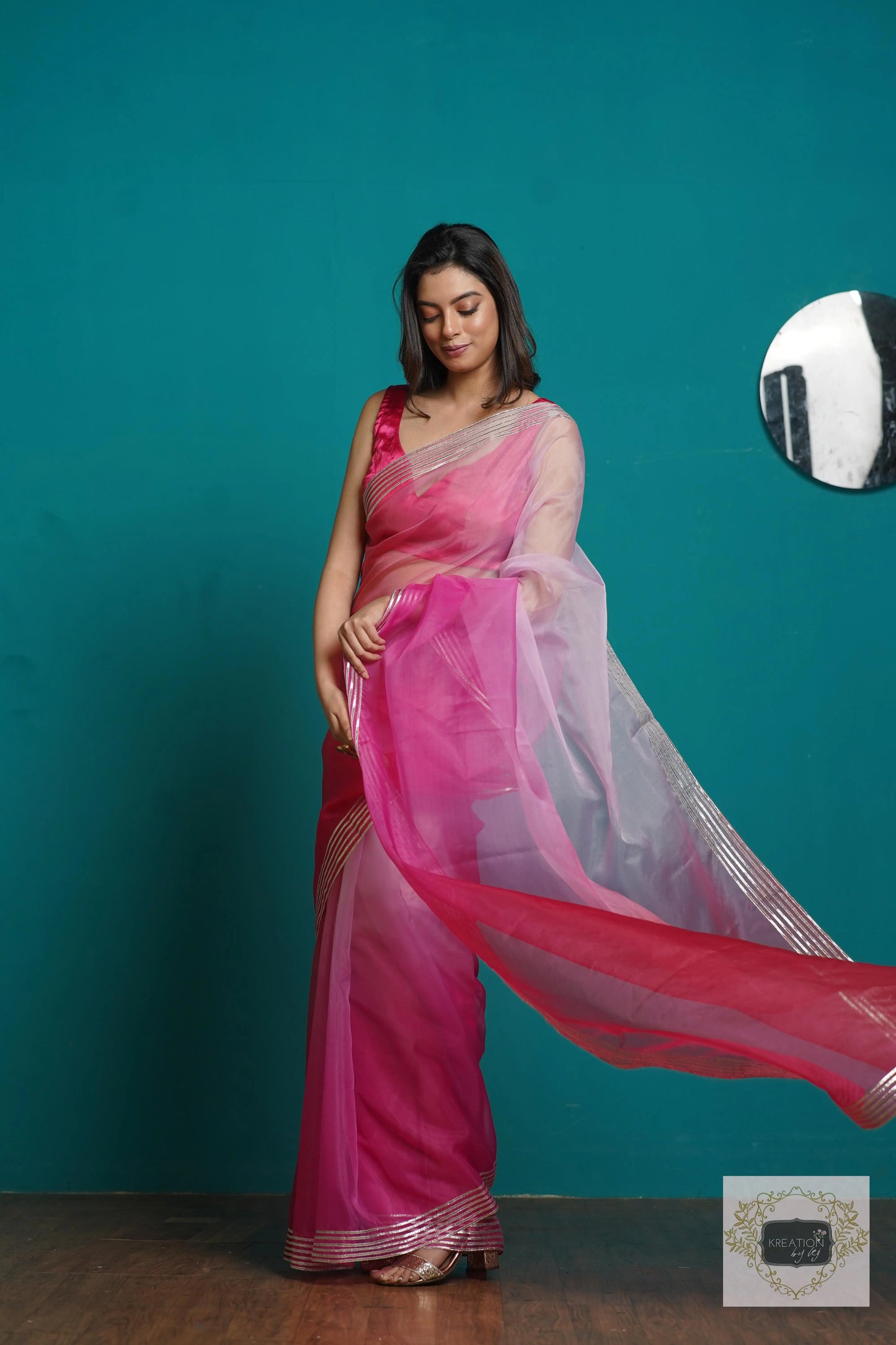 Malibu Ombré Silver Lining Saree kreationbykj
