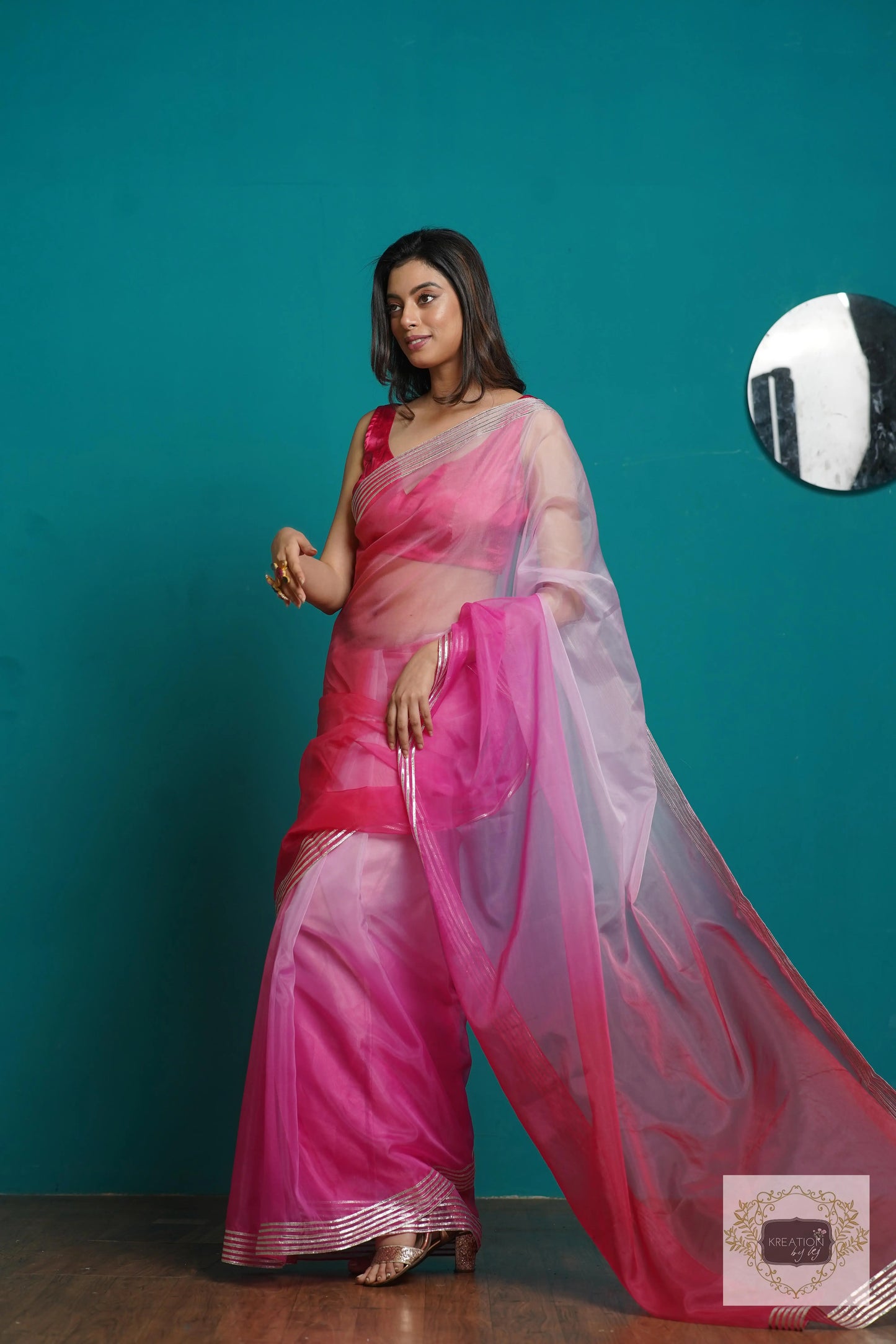 Malibu Ombré Silver Lining Saree kreationbykj