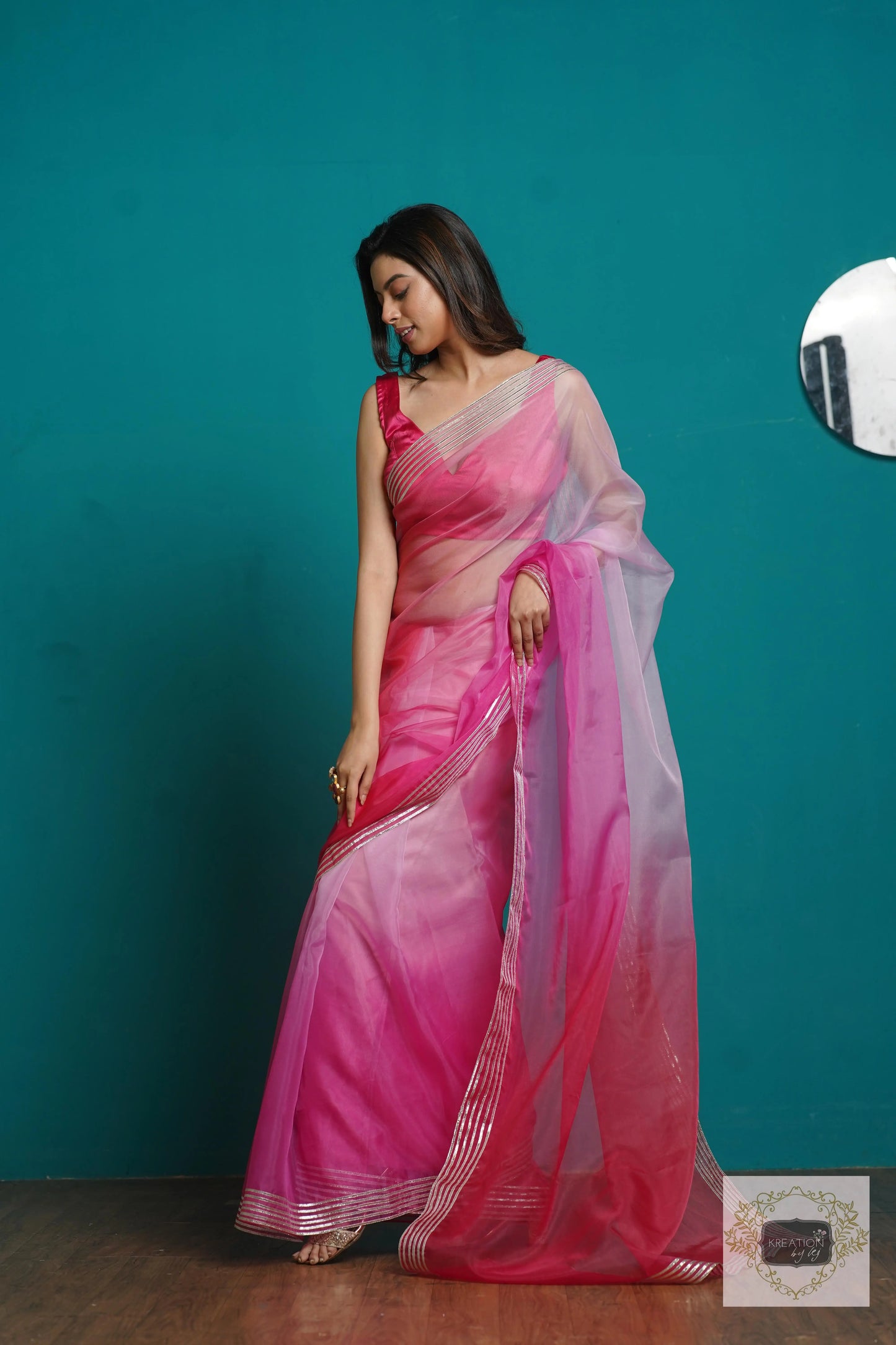 Malibu Ombré Silver Lining Saree kreationbykj
