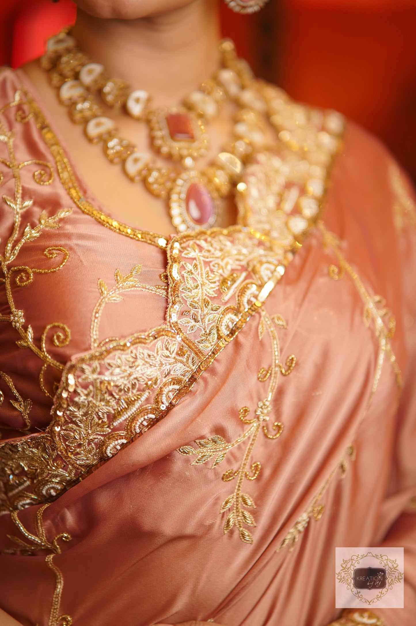 Nazm Dusty Rose Saree kreationbykj