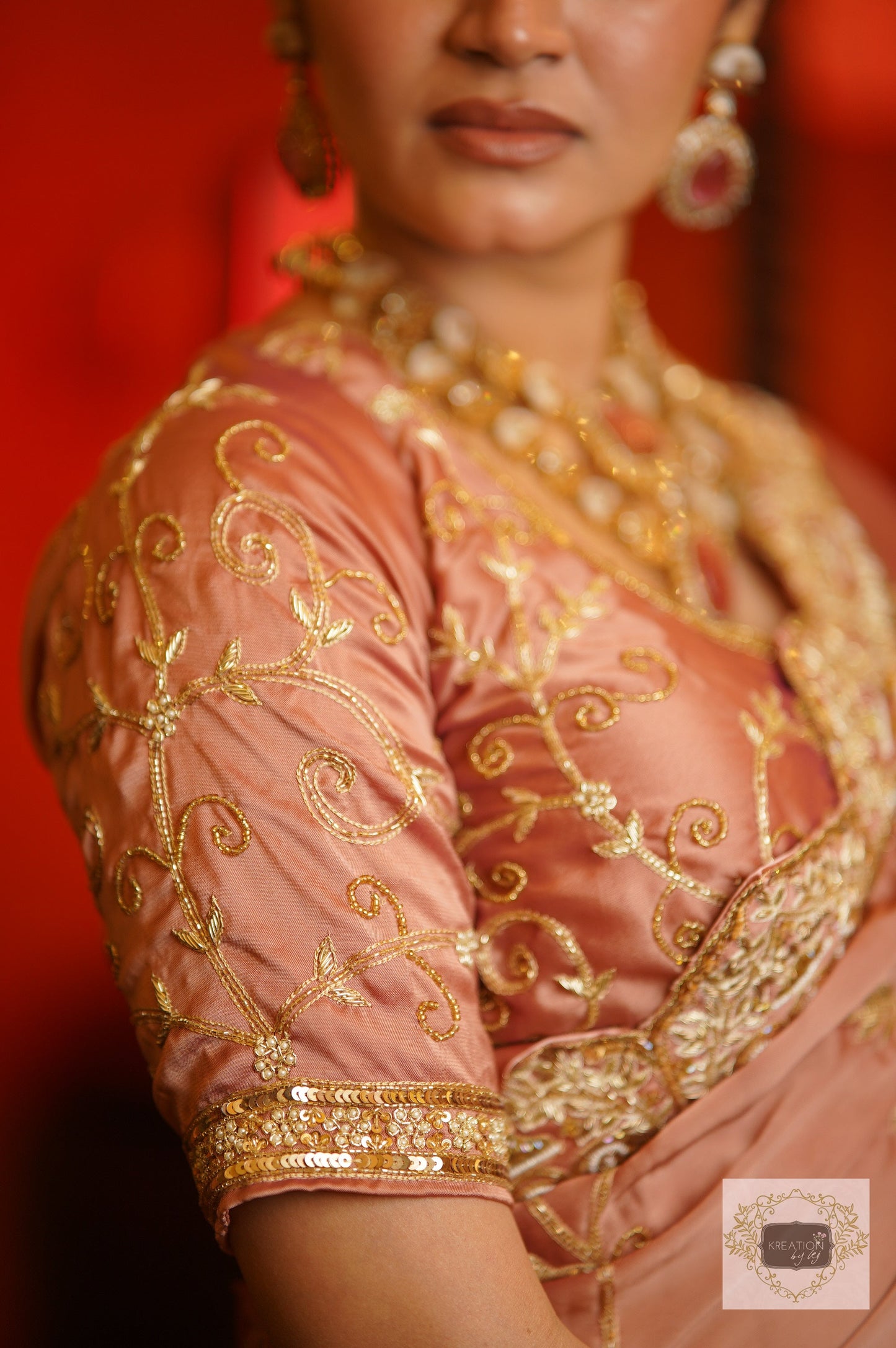 Nazm Dusty Rose Saree kreationbykj