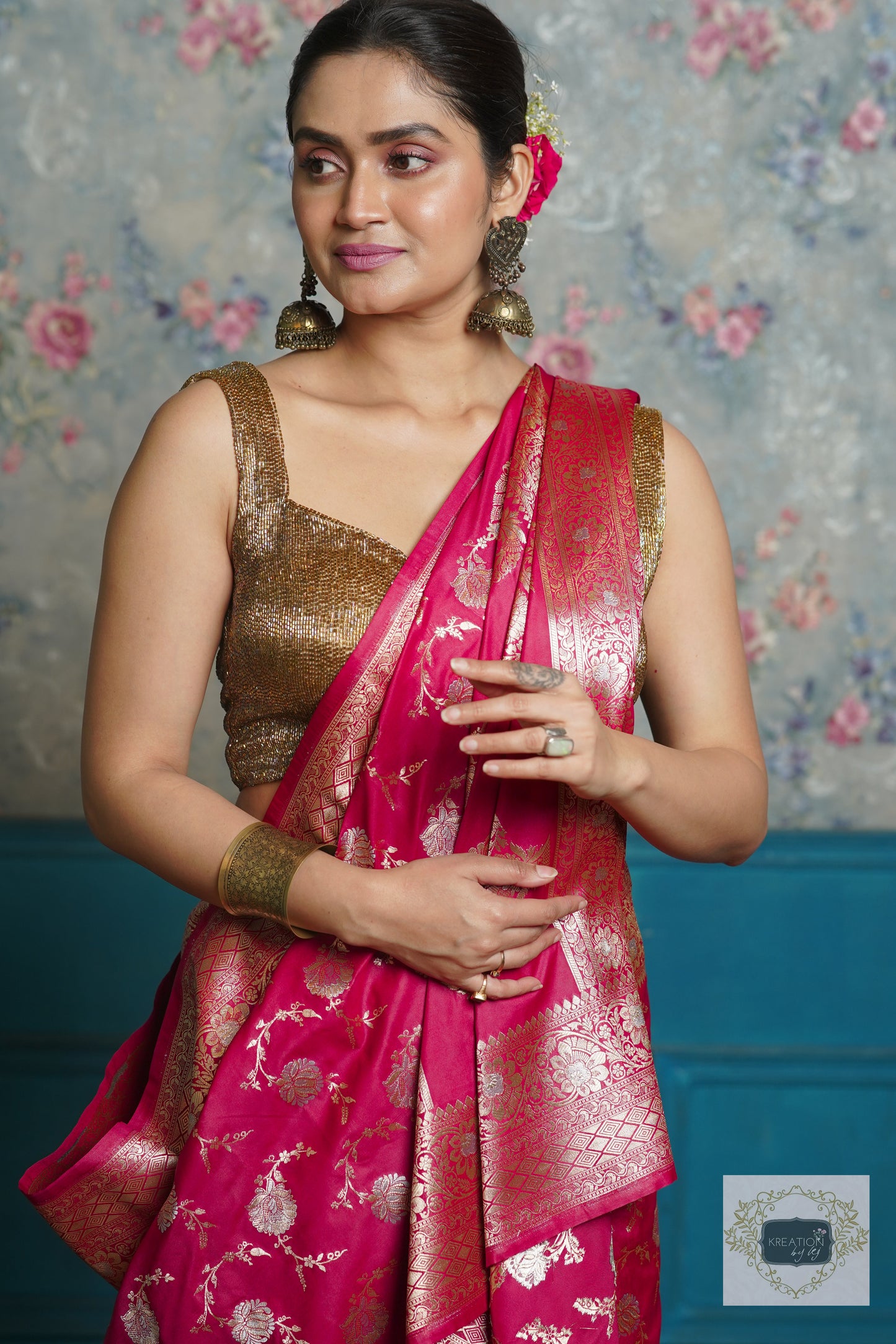 Maroon Banarasi Silk Saree For Bride kreationbykj