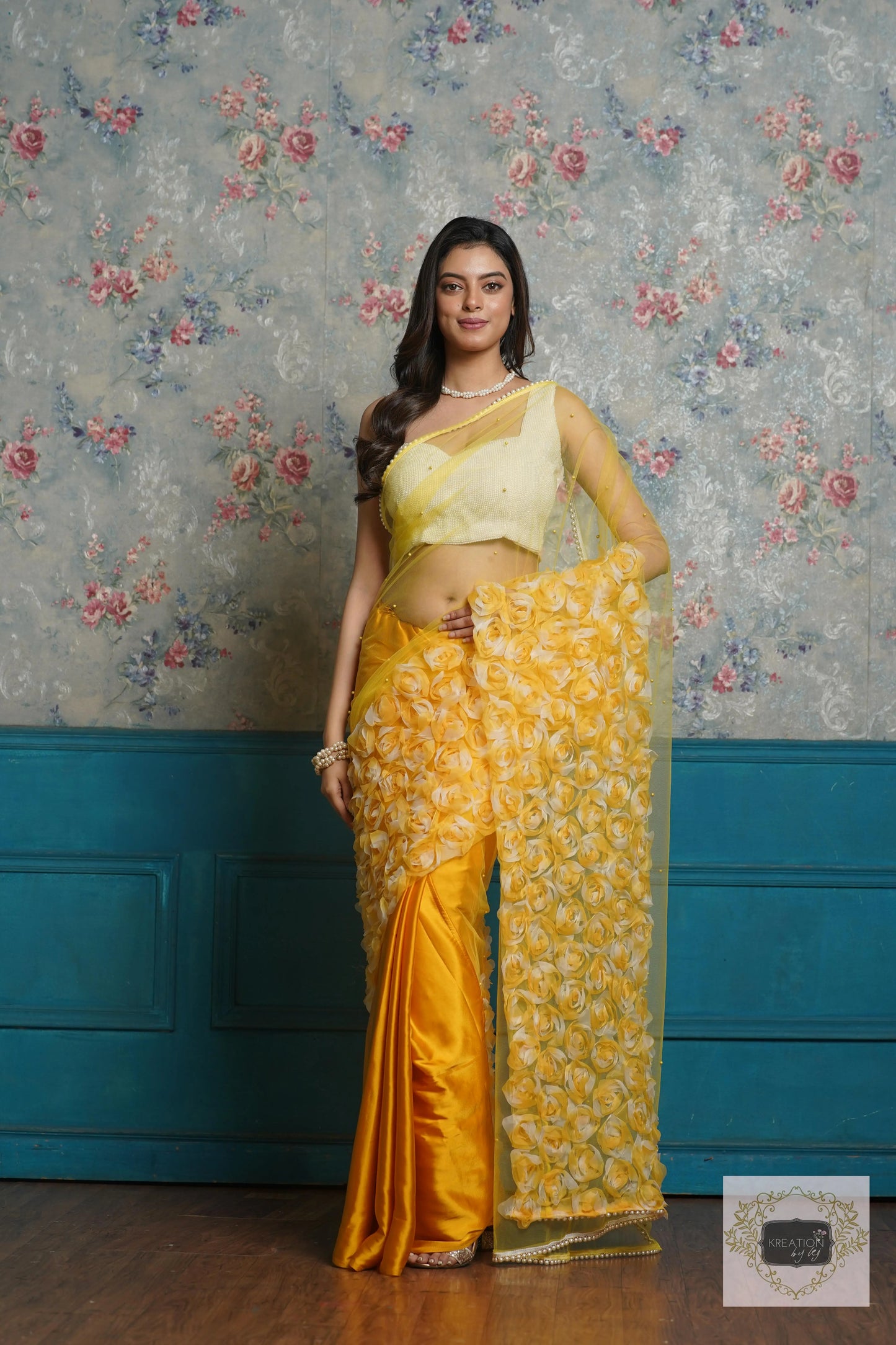 Yellow Drama Queen Saree kreationbykj