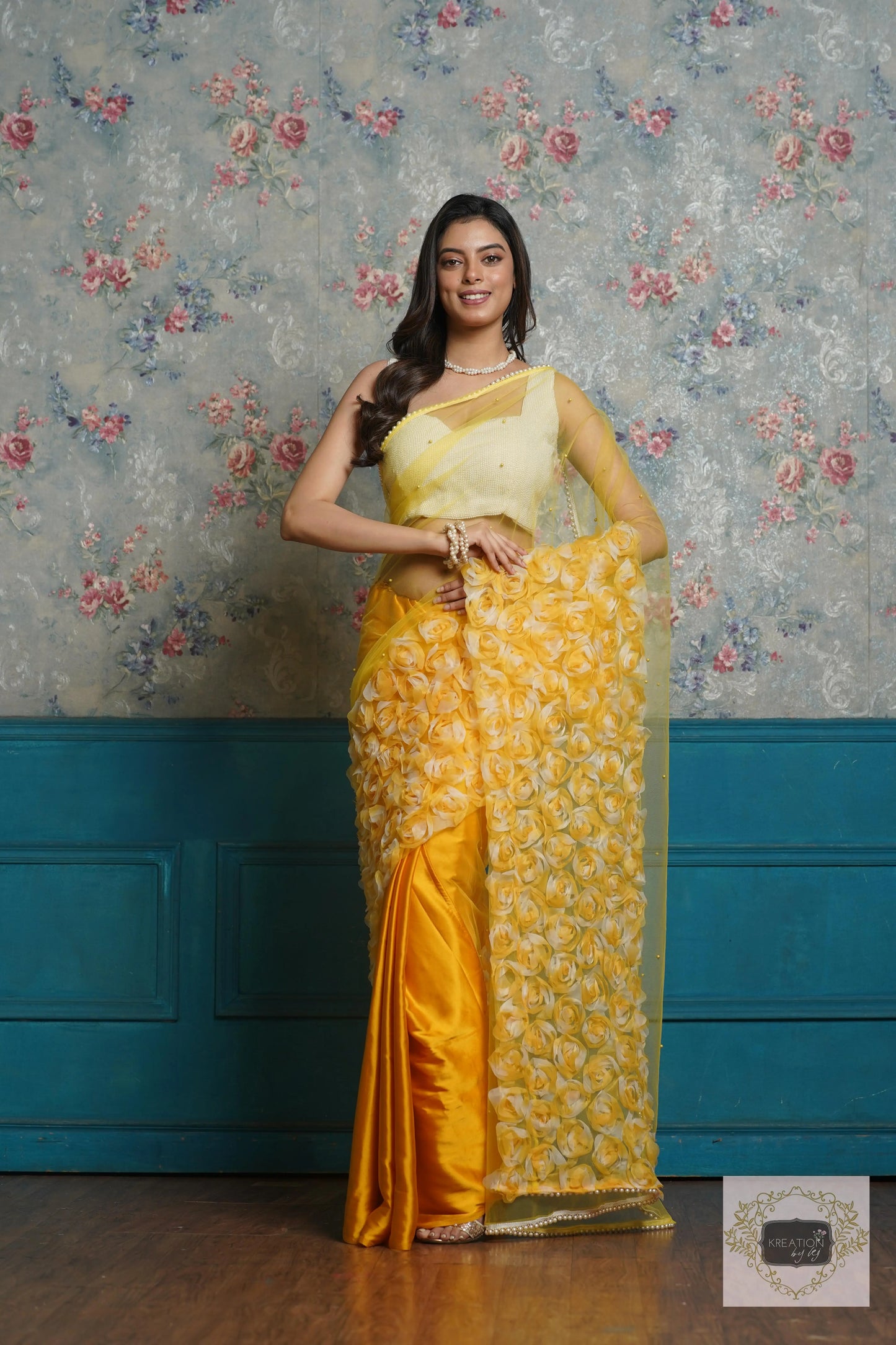 Yellow Drama Queen Saree kreationbykj