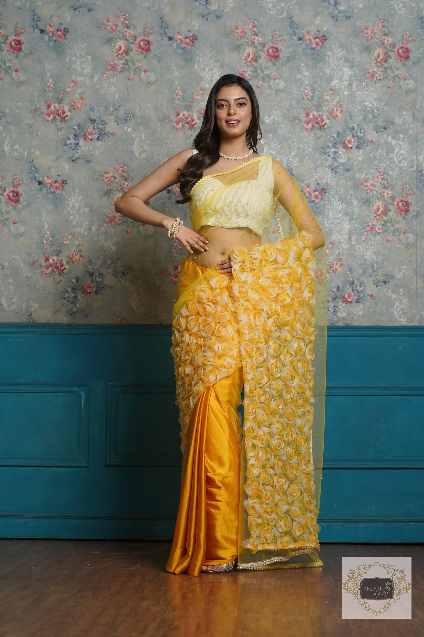 Yellow Drama Queen Saree kreationbykj