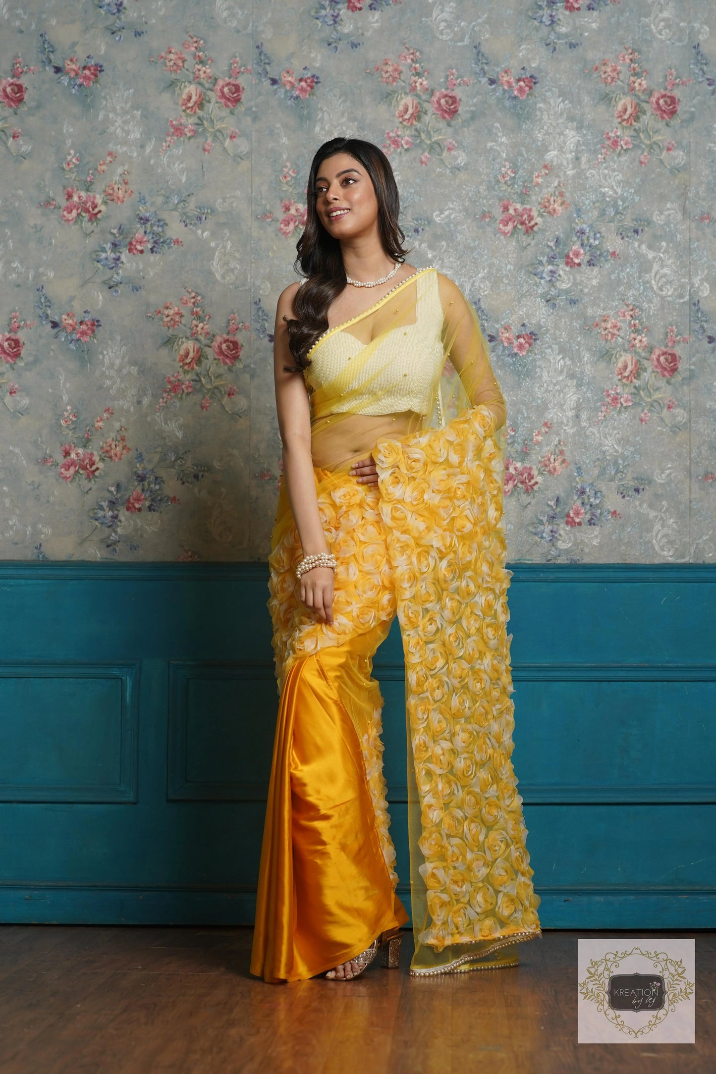 Yellow Drama Queen Saree kreationbykj