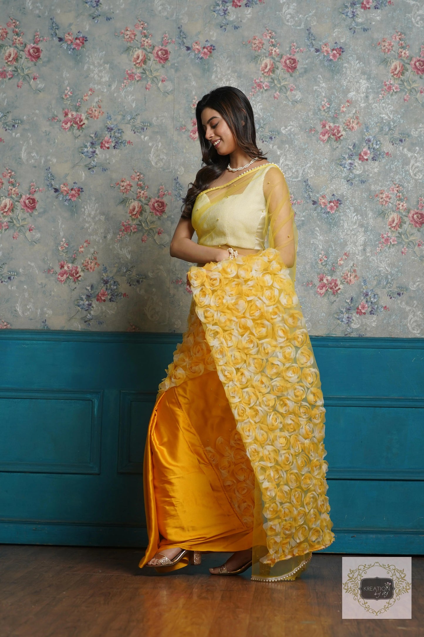 Yellow Drama Queen Saree kreationbykj