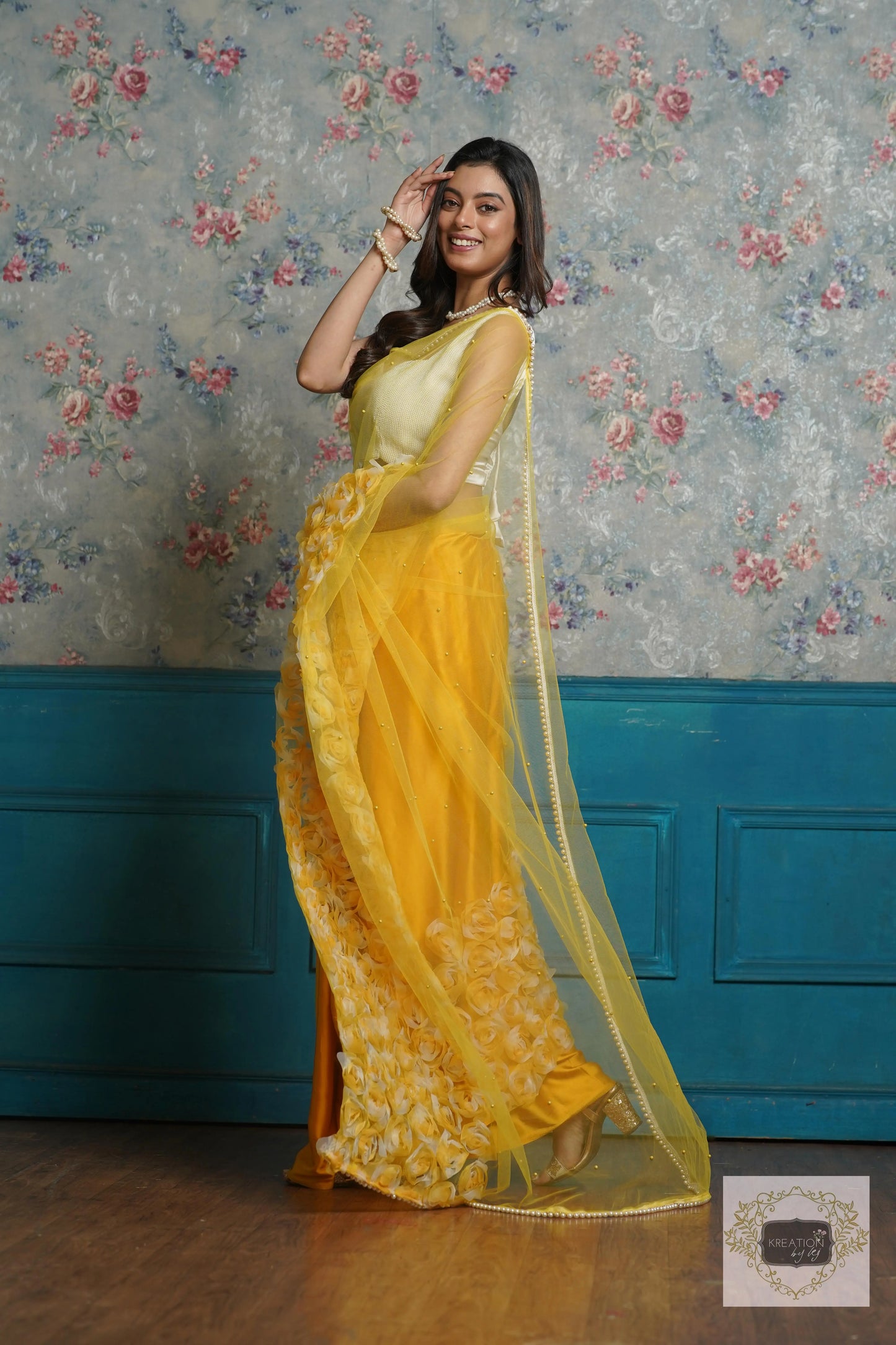 Yellow Drama Queen Saree kreationbykj