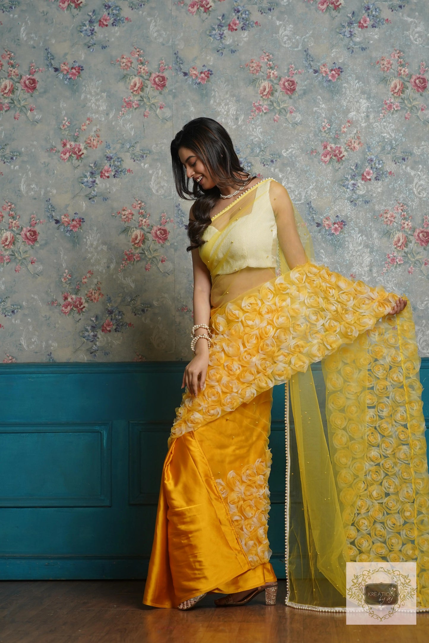 Yellow Drama Queen Saree kreationbykj