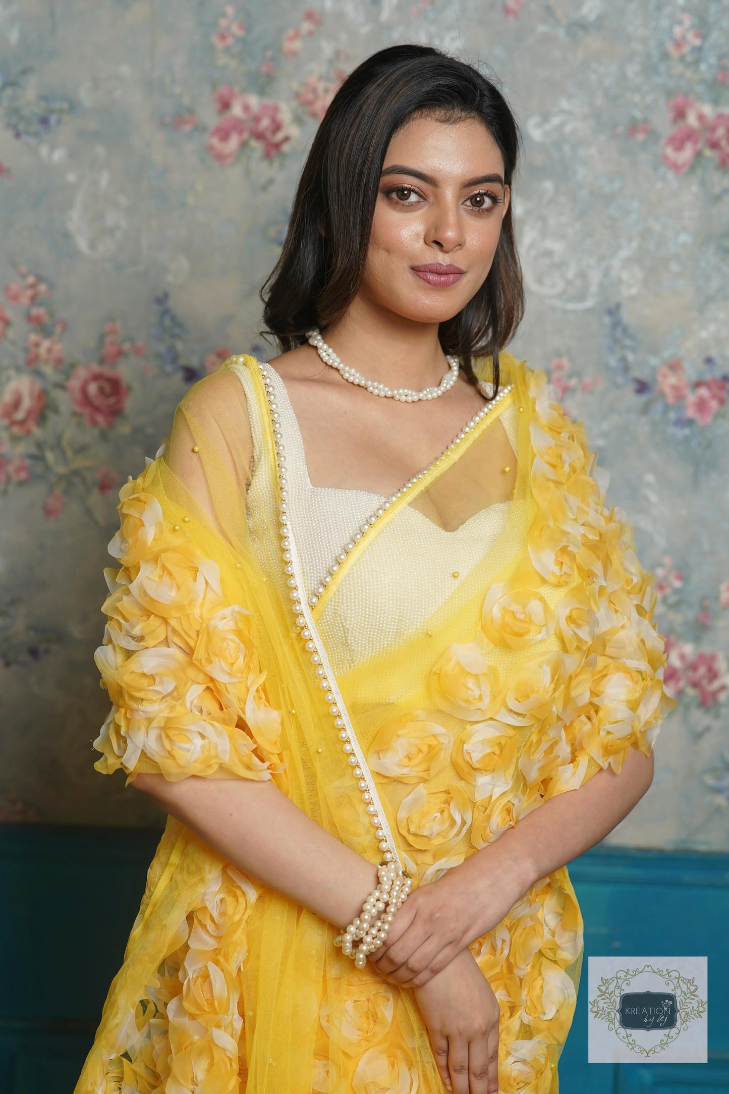Yellow Drama Queen Saree kreationbykj