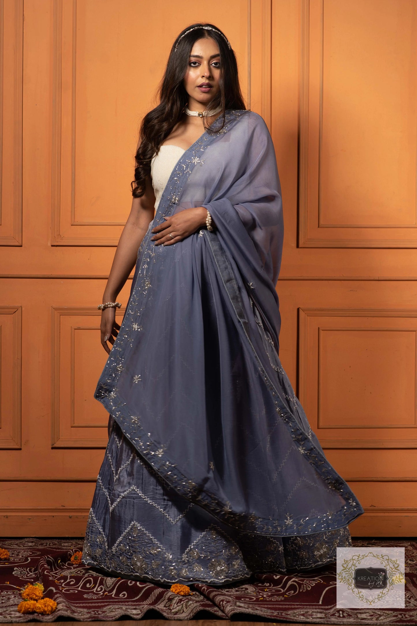 Grey Lehenga Set kreationbykj