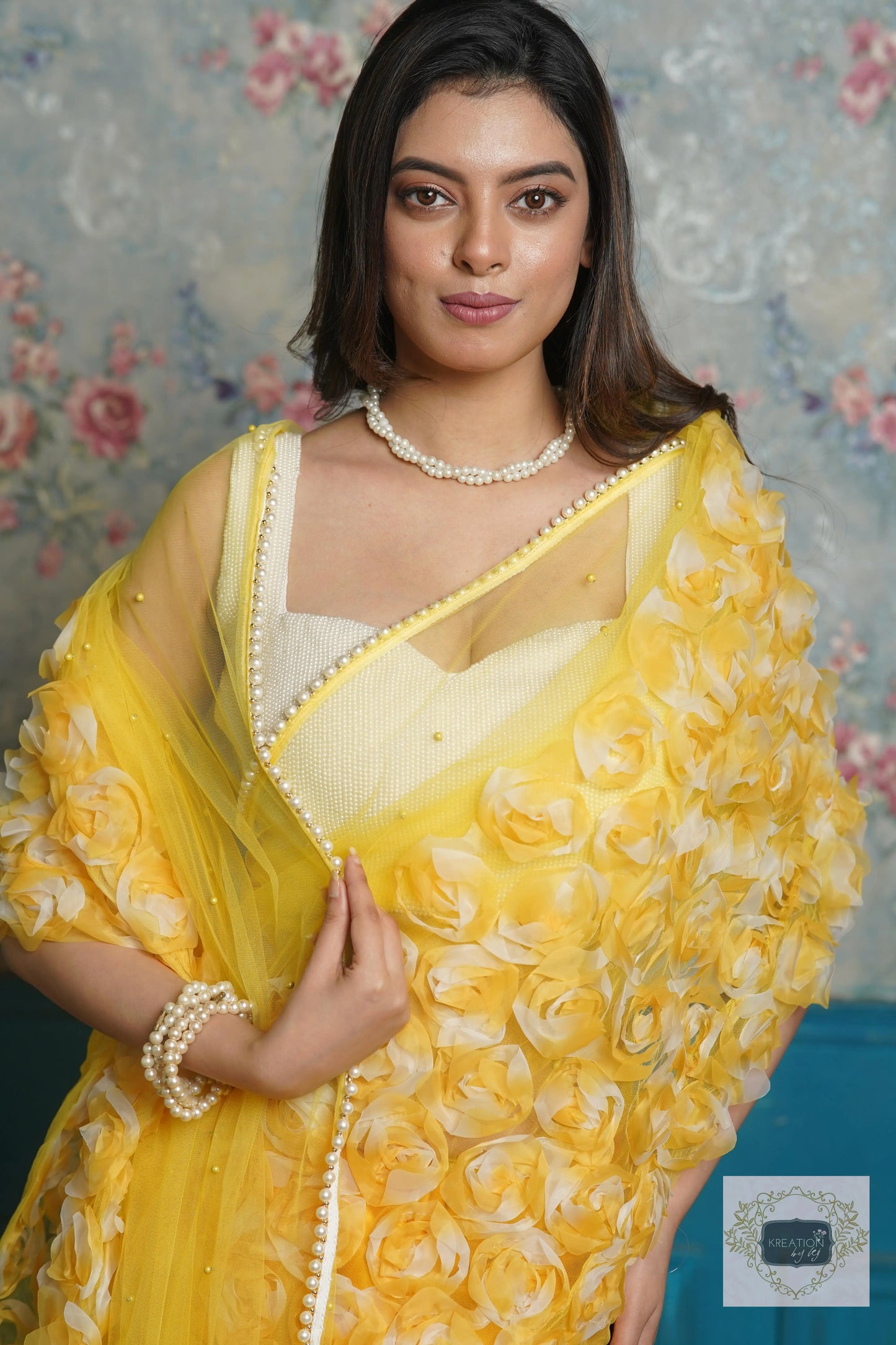 Yellow Drama Queen Saree kreationbykj