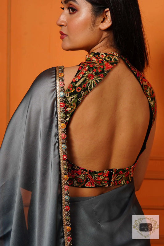 Black Satrangi Blouse kreationbykj