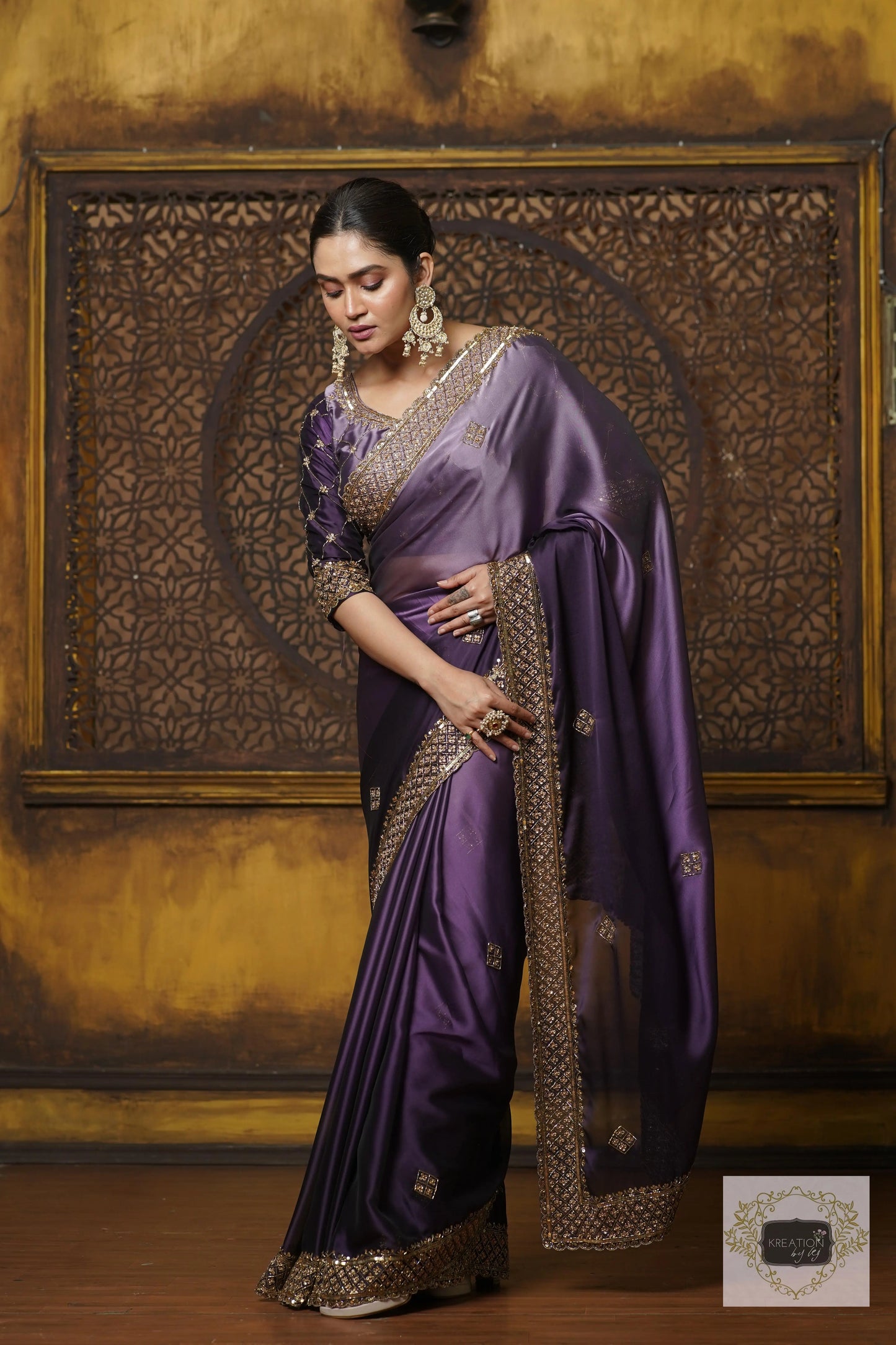 Amethyst Ombre Georgette Zeenat Saree kreationbykj