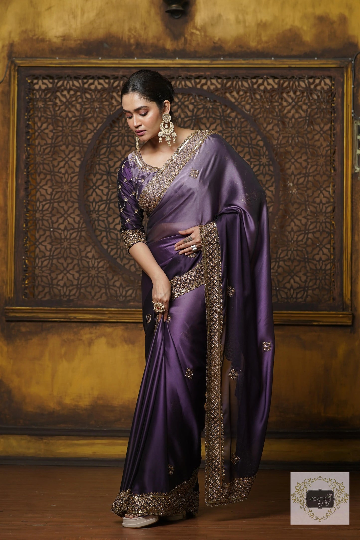 Amethyst Ombre Georgette Zeenat Saree kreationbykj