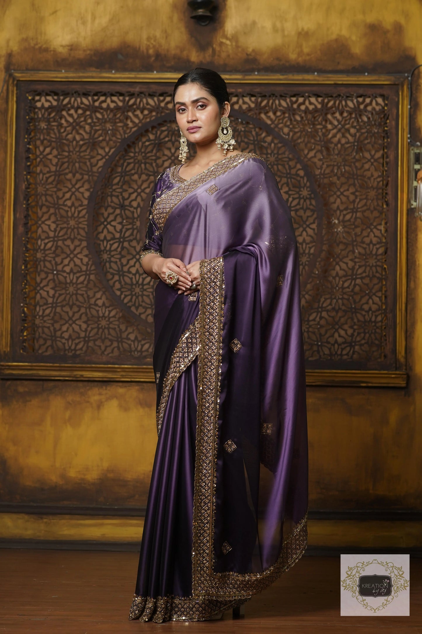 Amethyst Ombre Georgette Zeenat Saree kreationbykj