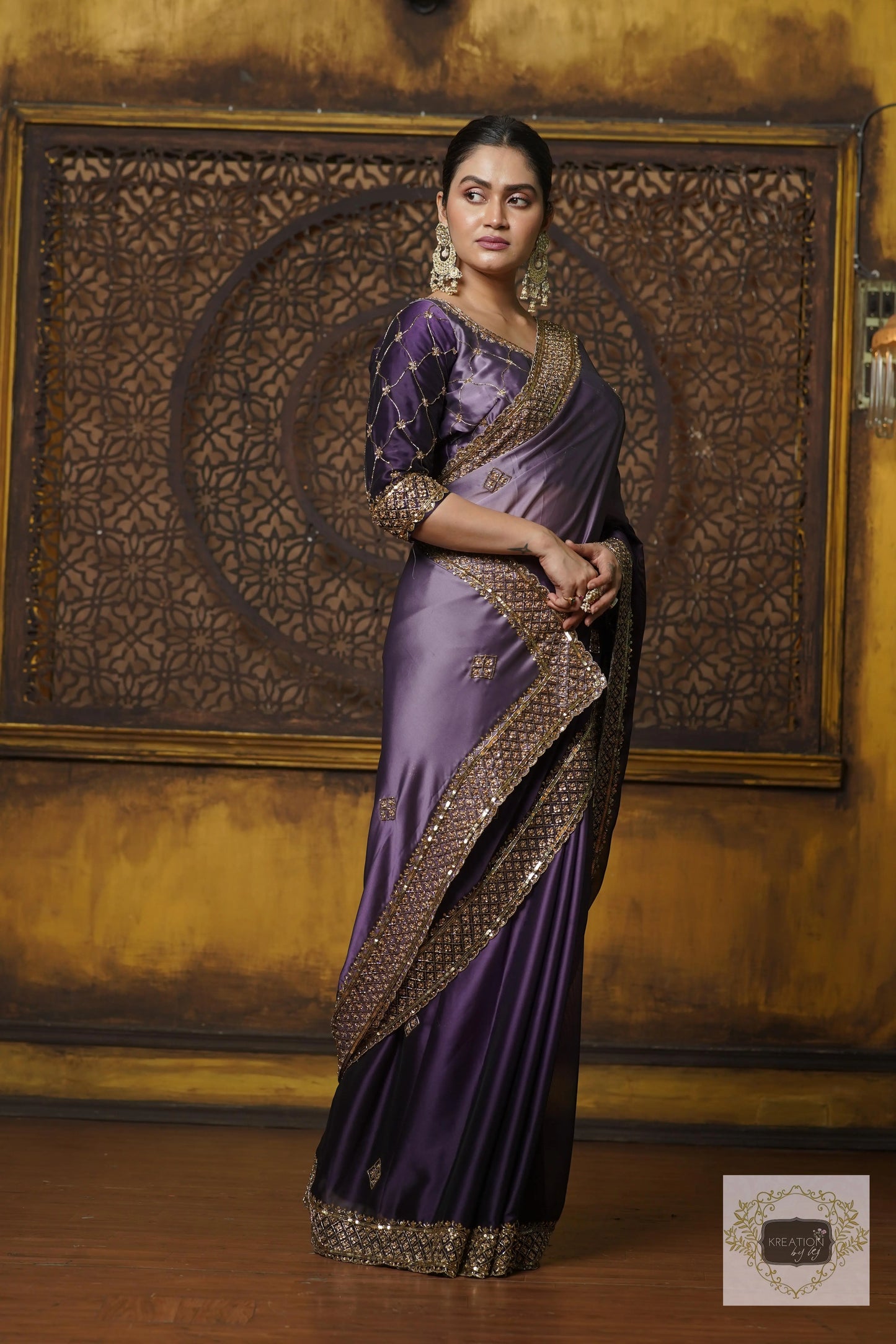 Amethyst Ombre Georgette Zeenat Saree kreationbykj