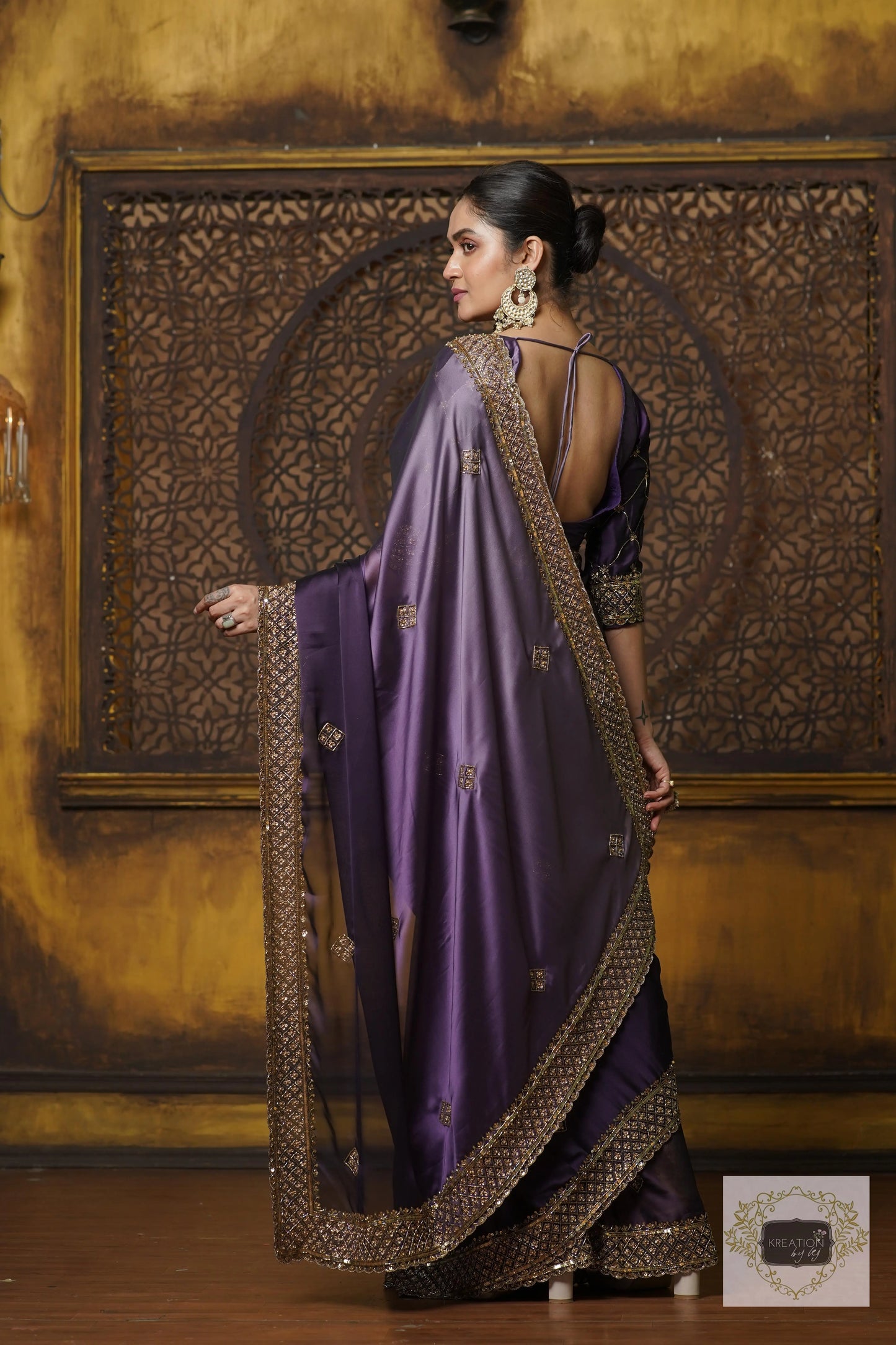 Amethyst Ombre Georgette Zeenat Saree kreationbykj