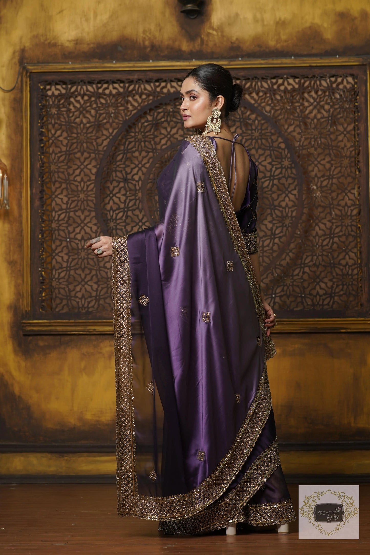 Amethyst Ombre Georgette Zeenat Saree kreationbykj