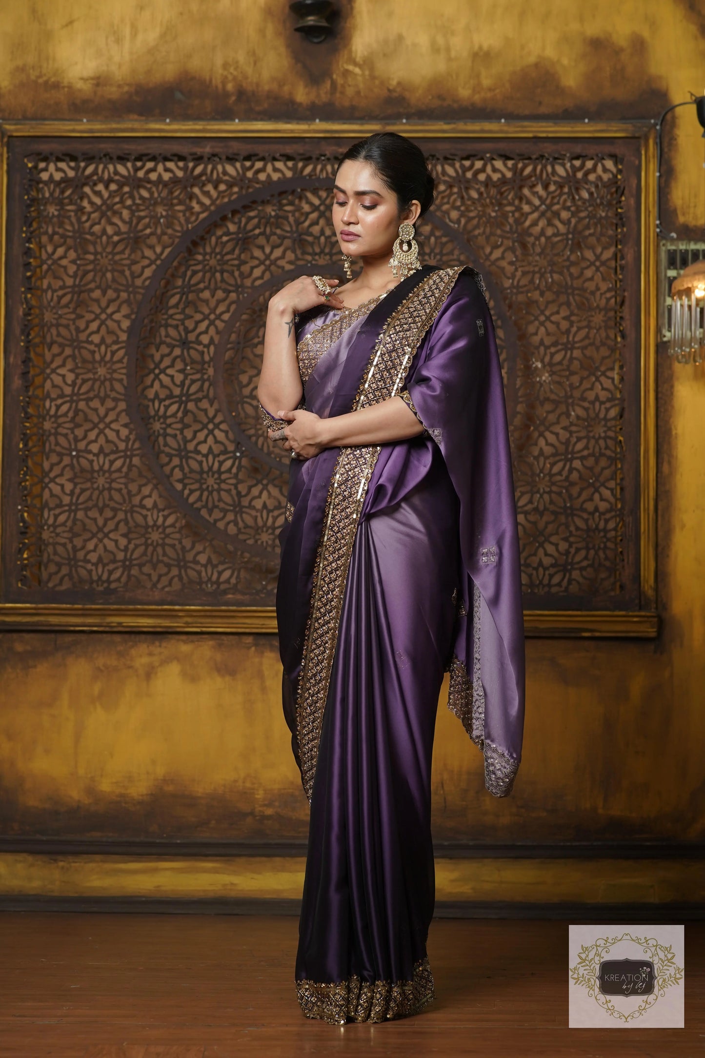 Amethyst Ombre Georgette Zeenat Saree kreationbykj