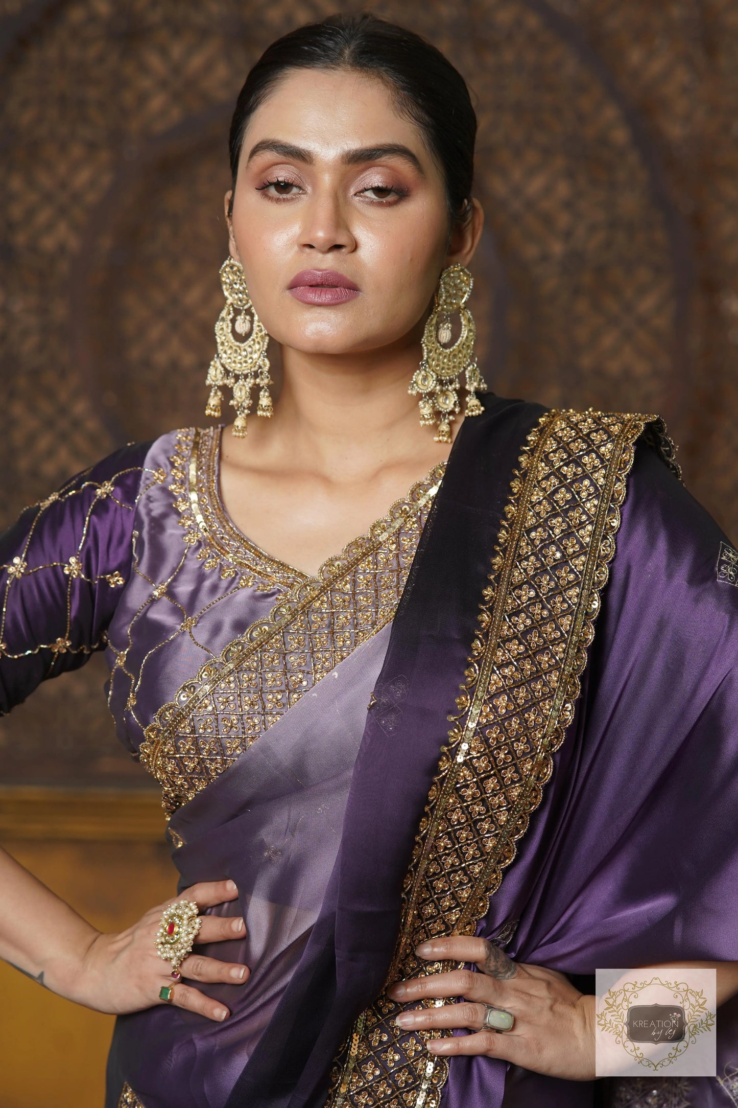 Amethyst Ombre Georgette Zeenat Saree kreationbykj