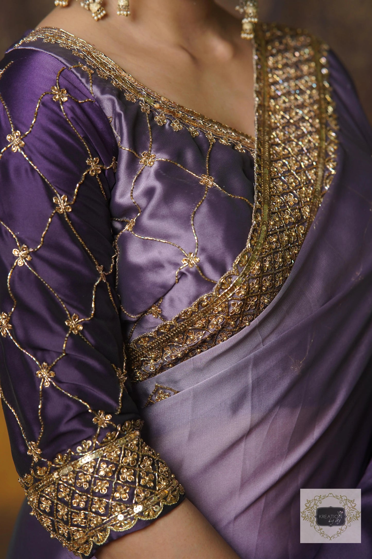 Amethyst Ombre Georgette Zeenat Saree kreationbykj