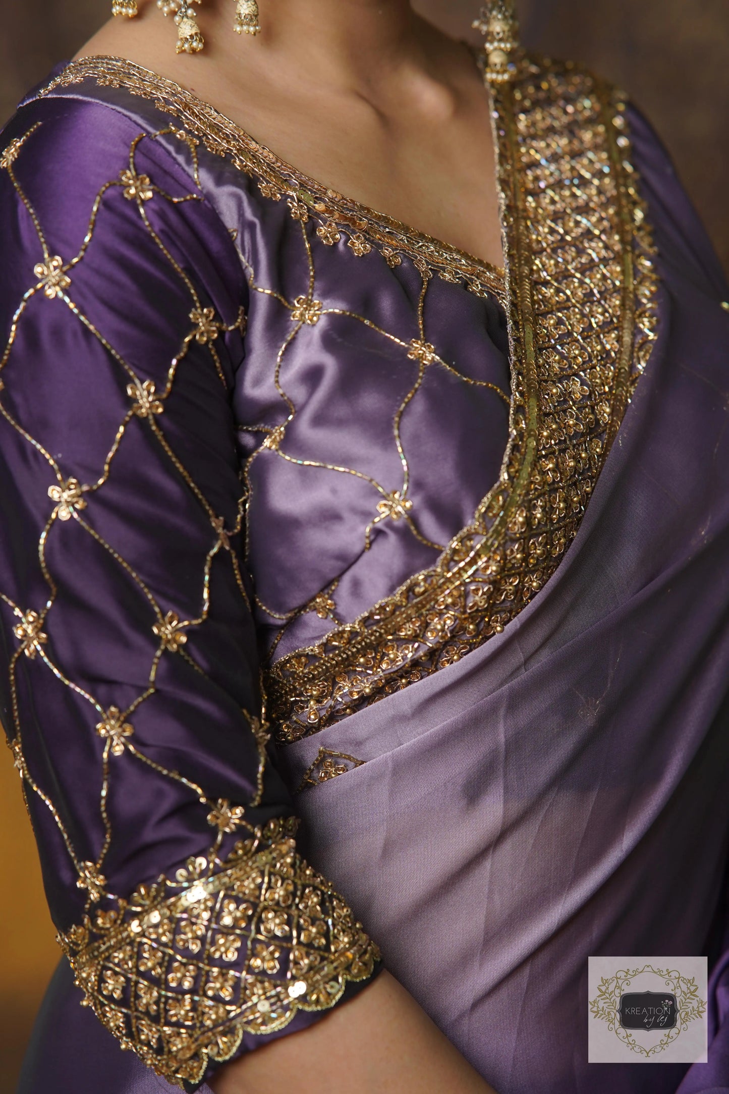 Amethyst Ombre Georgette Zeenat Saree kreationbykj