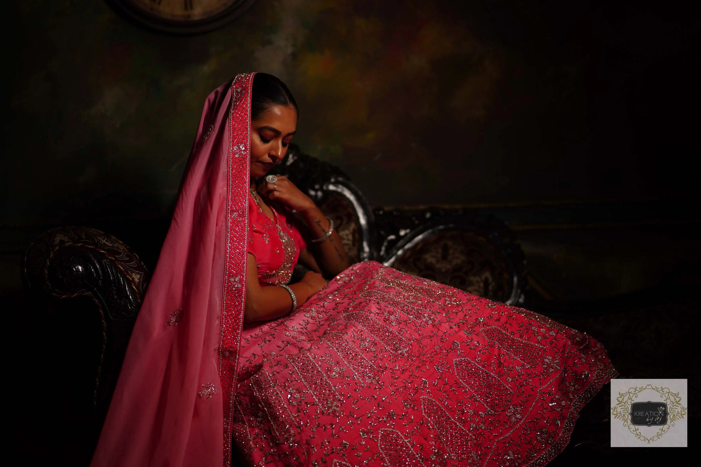 Ombre Pink Parfait Handembroidered Lehenga Set kreationbykj